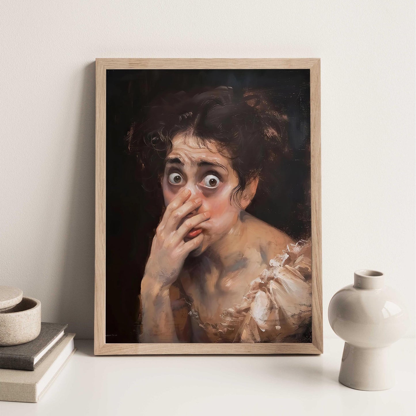 Funny Bathroom Art Print, Stinky Humor, Vintage Painting