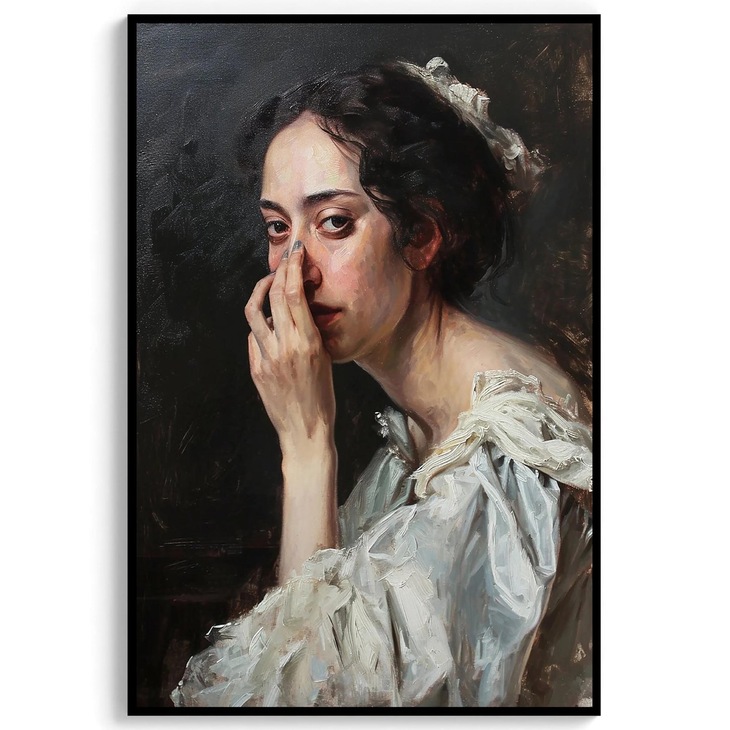 Funny Bathroom Art Print, Vintage Academia Portrait