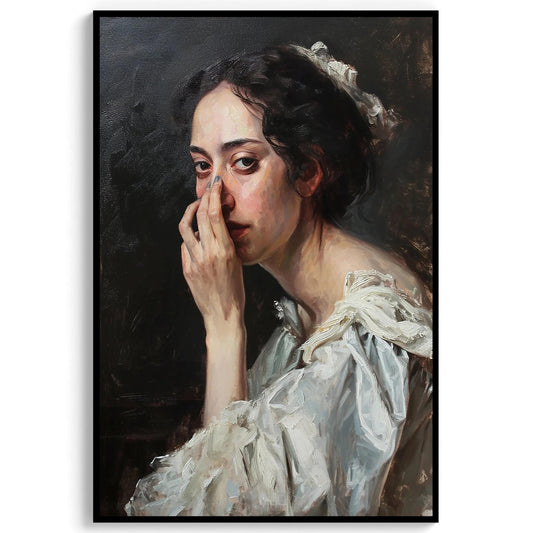 Funny Bathroom Art Print, Vintage Academia Portrait