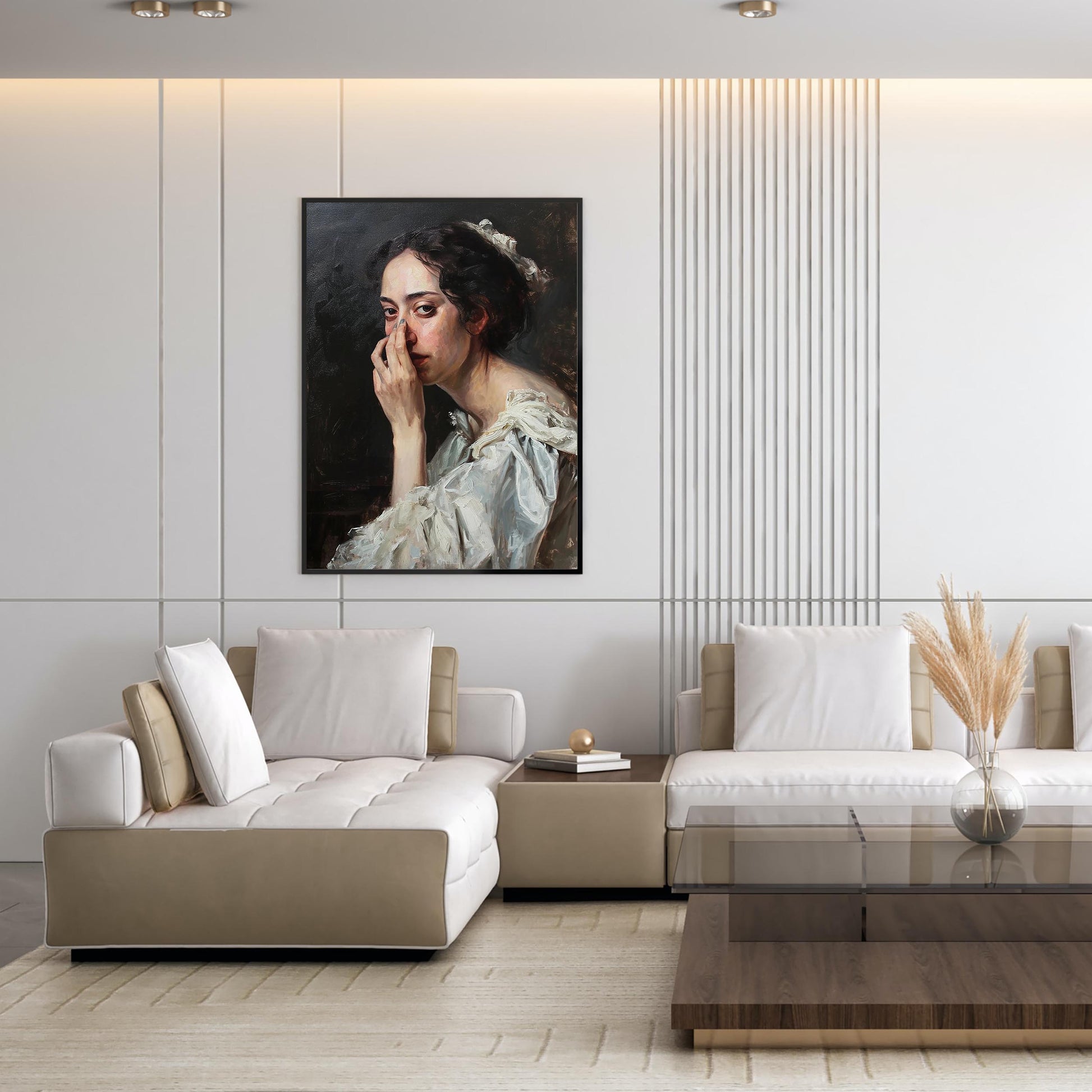 Funny Bathroom Art Print, Vintage Academia Portrait