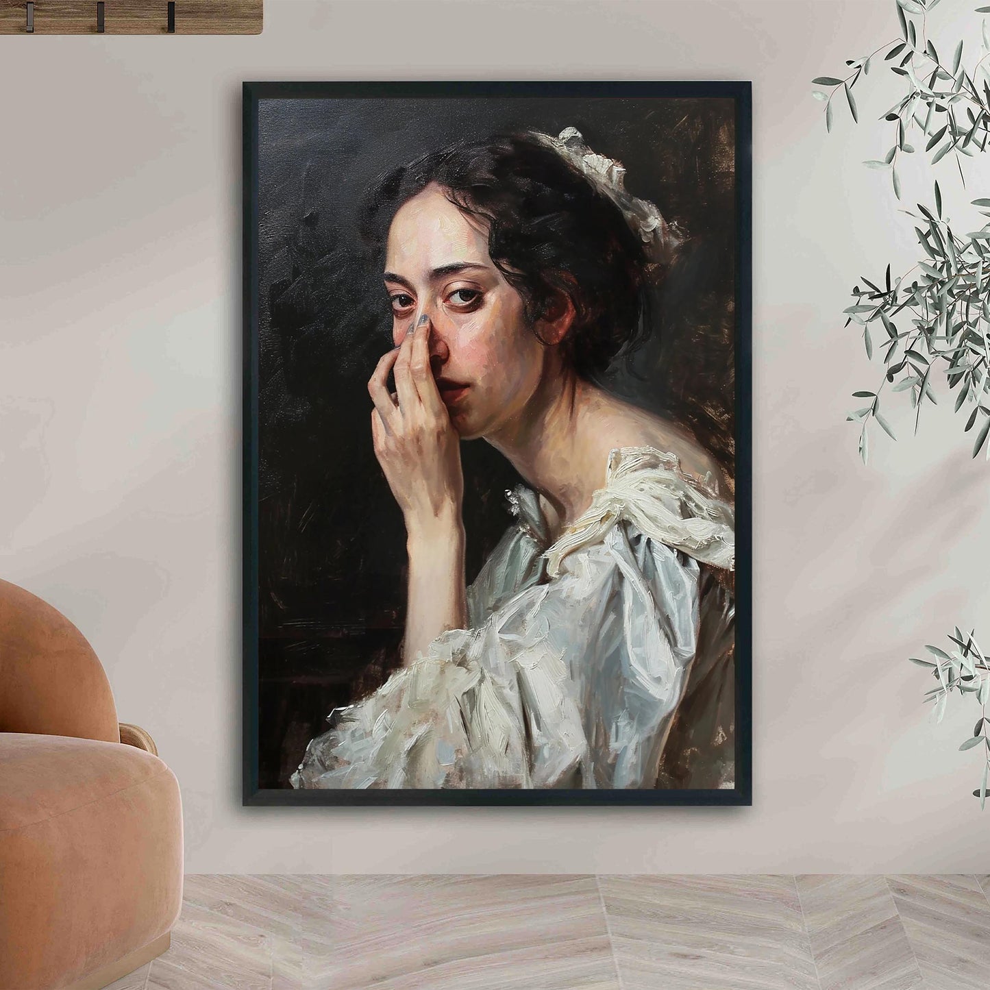 Funny Bathroom Art Print, Vintage Academia Portrait