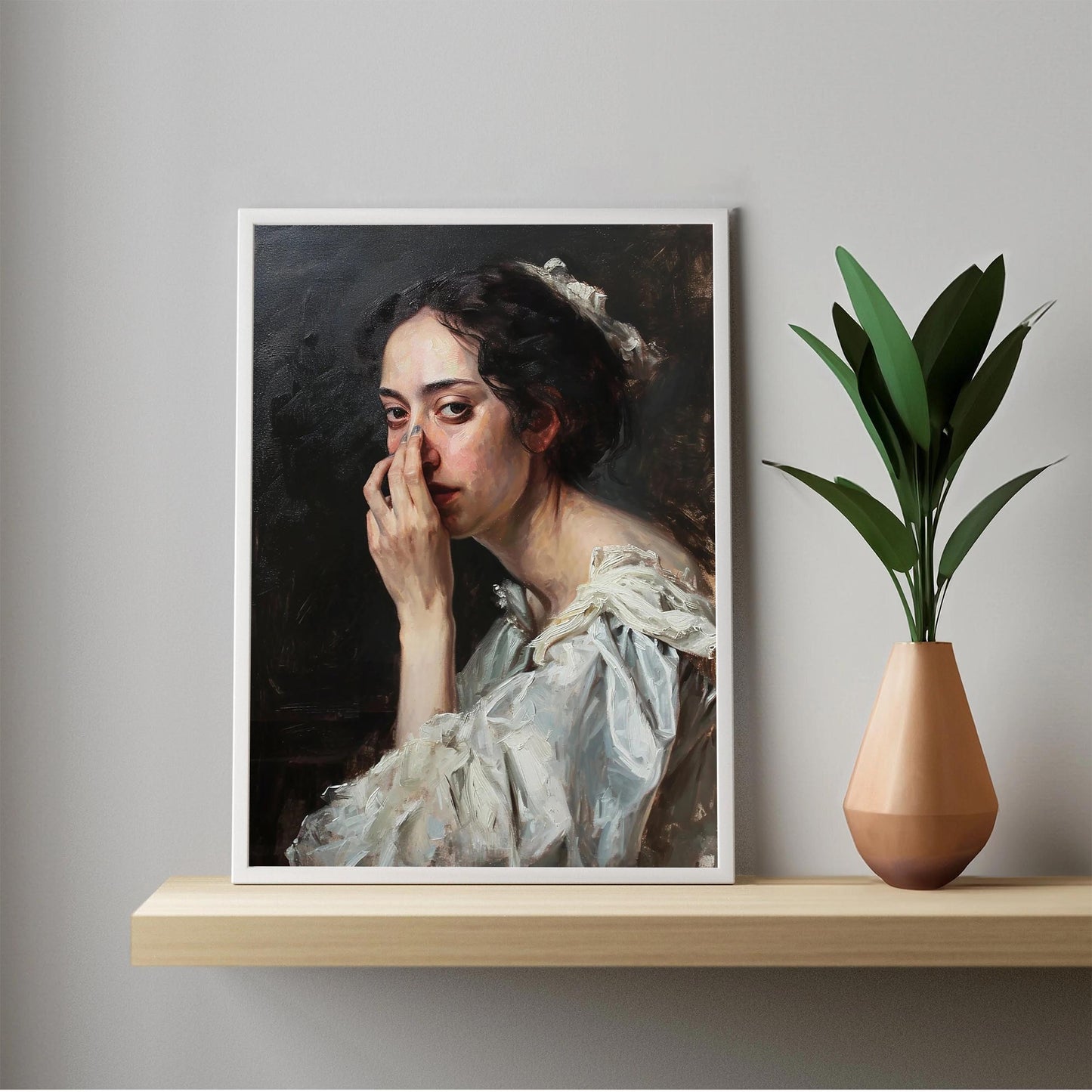 Funny Bathroom Art Print, Vintage Academia Portrait