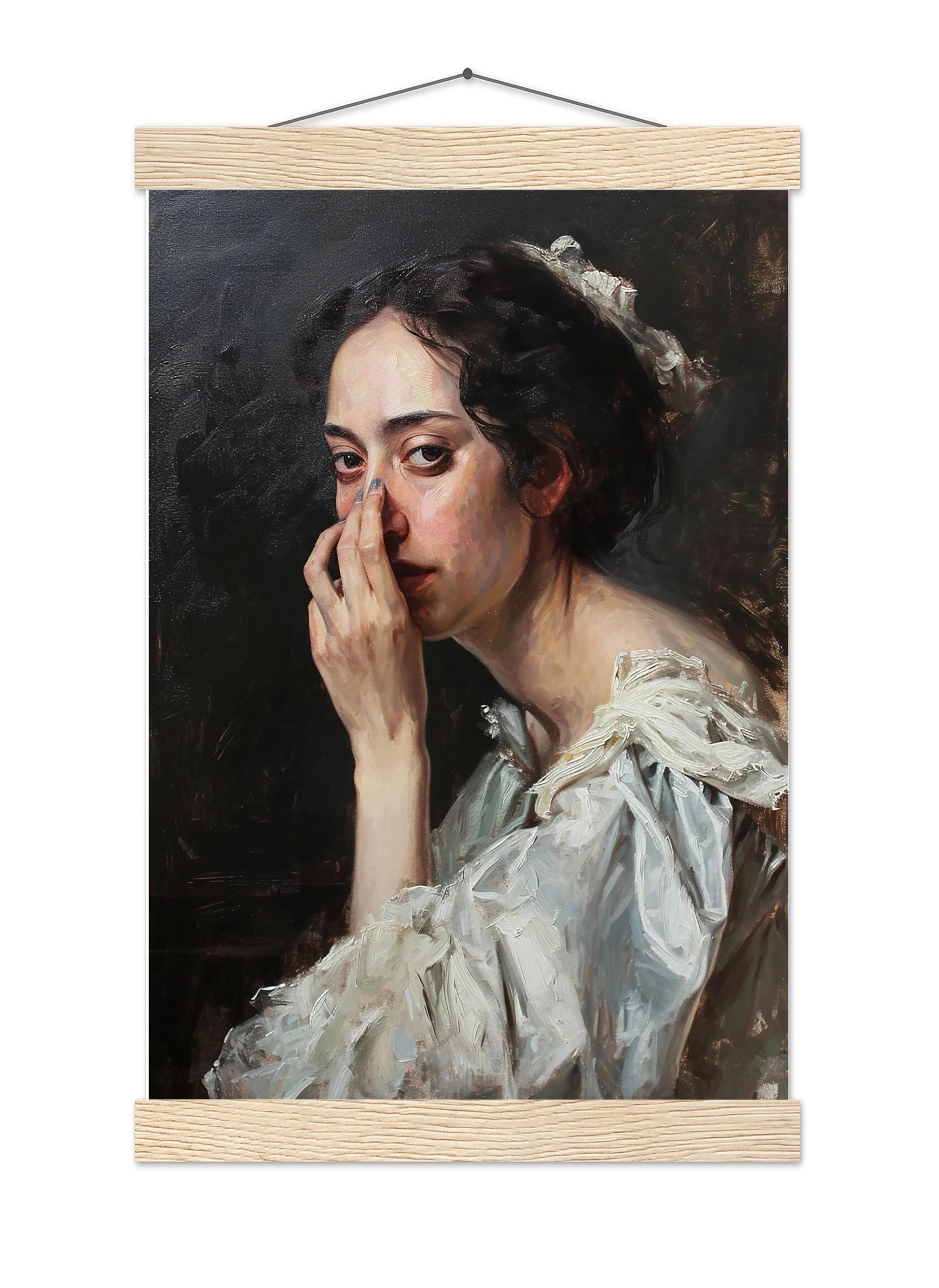 Funny Bathroom Art Print, Vintage Academia Portrait