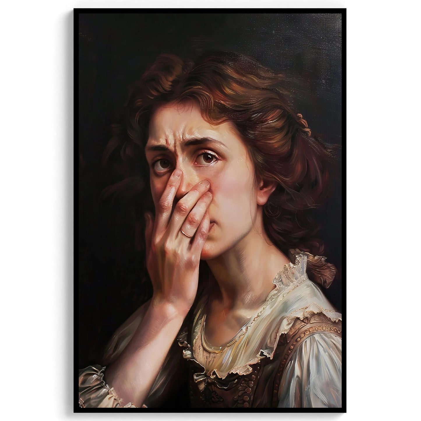 Funny Bathroom Art, Vintage Woman Portrait