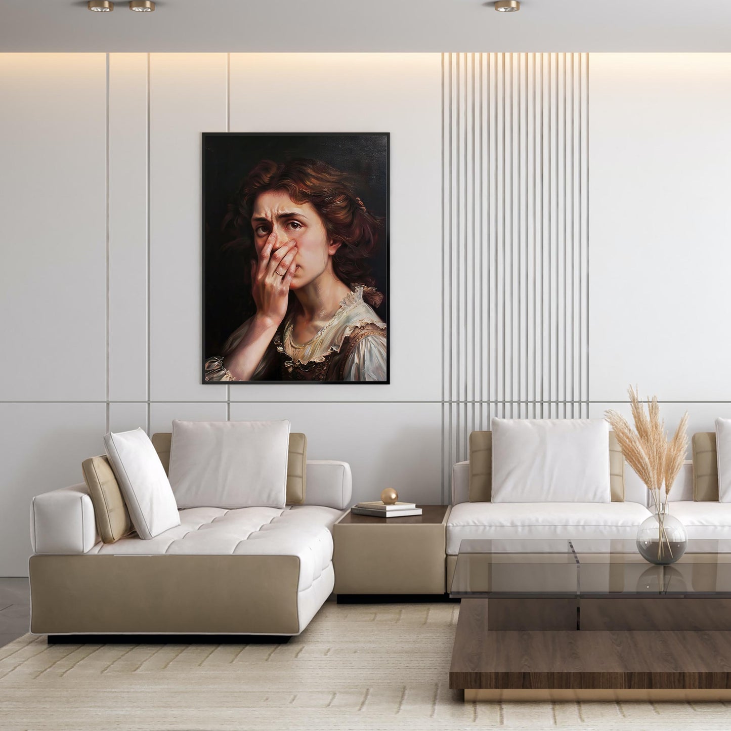 Funny Bathroom Art, Vintage Woman Portrait