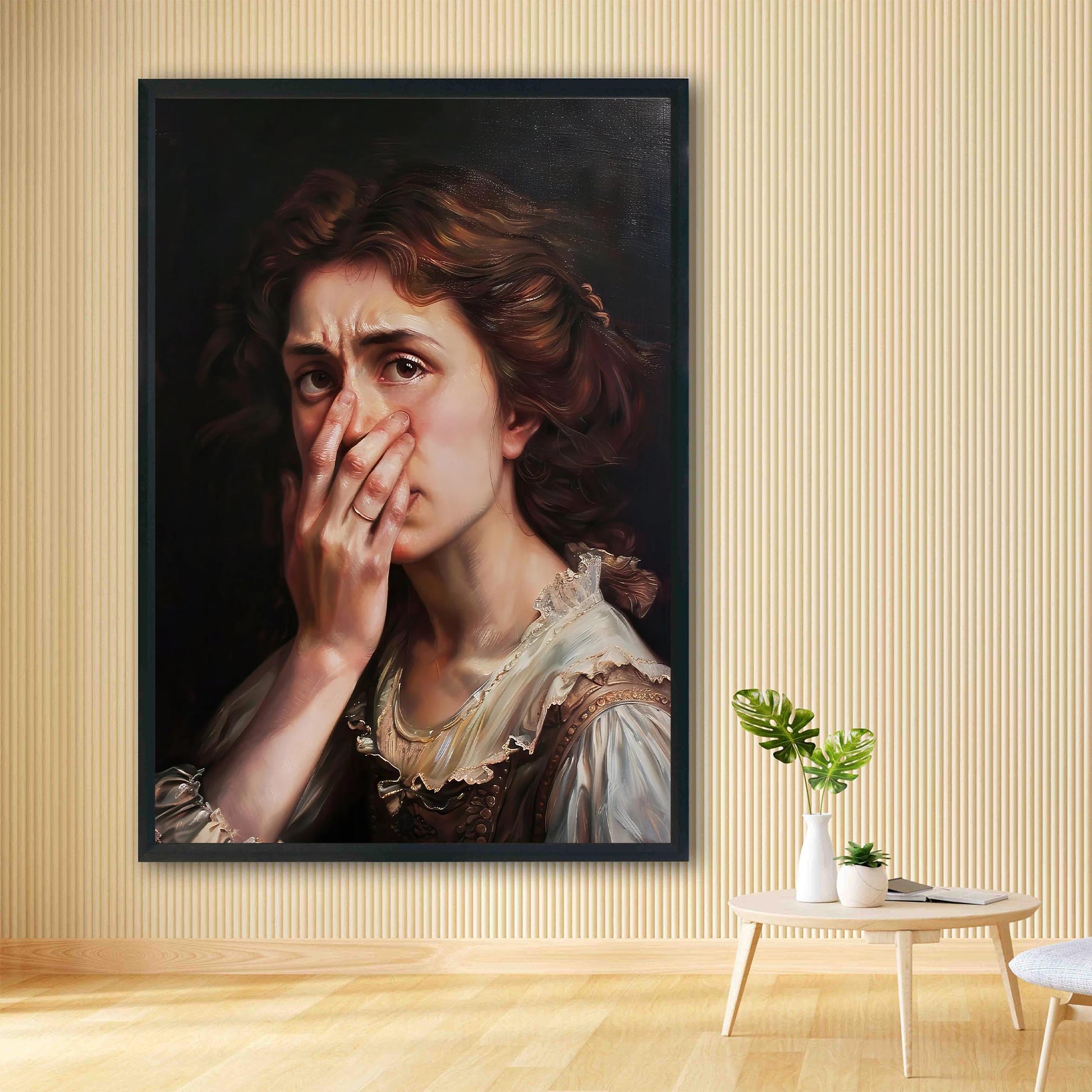 Funny Bathroom Art, Vintage Woman Portrait