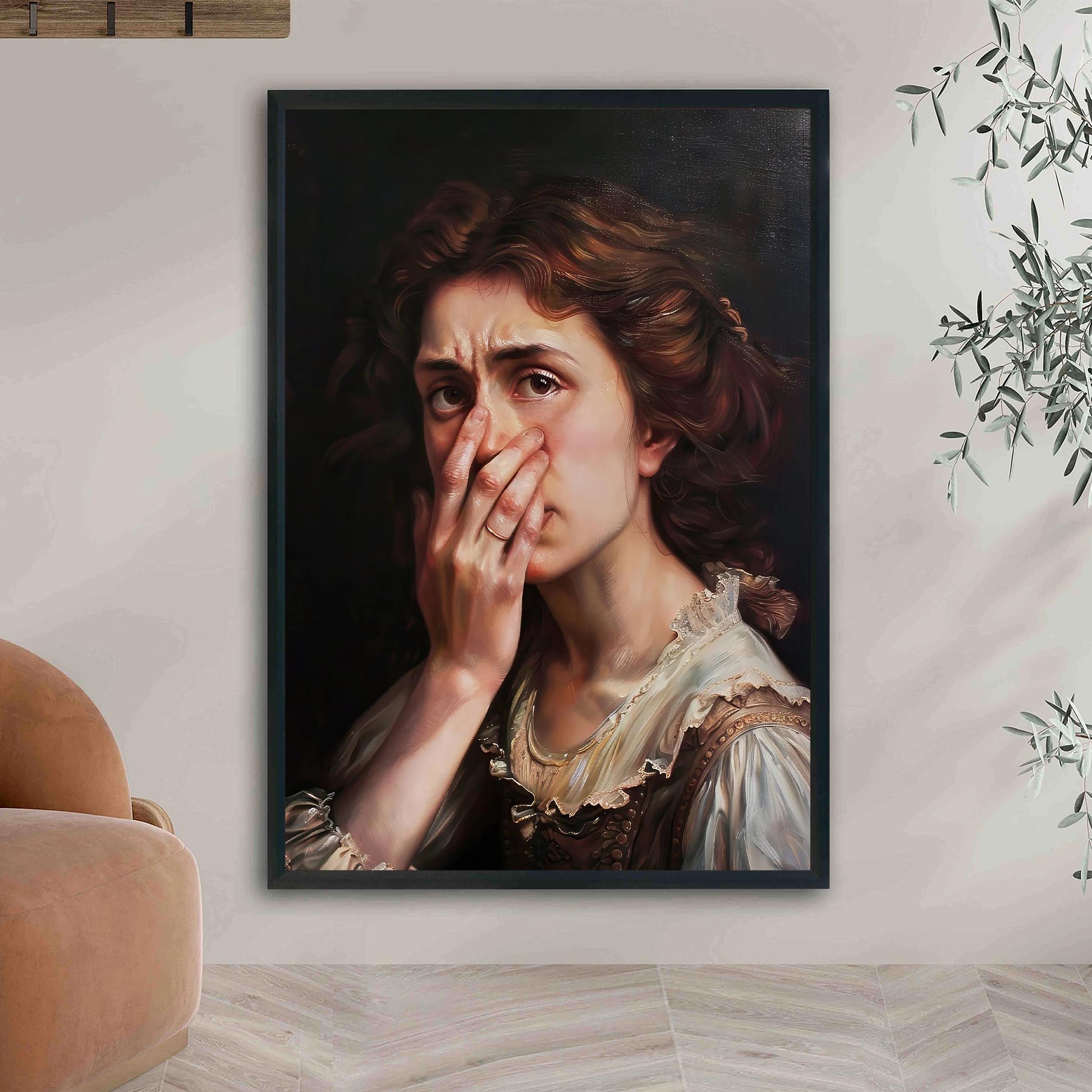 Funny Bathroom Art, Vintage Woman Portrait