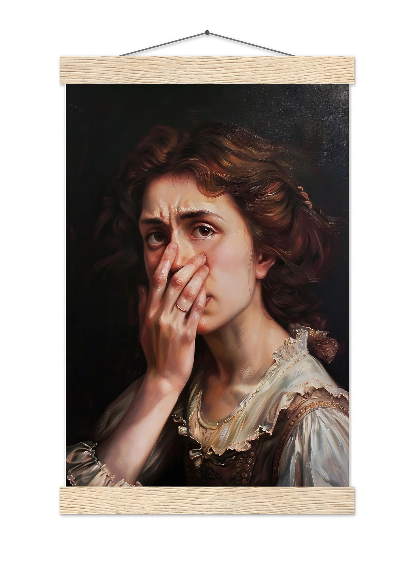 Funny Bathroom Art, Vintage Woman Portrait