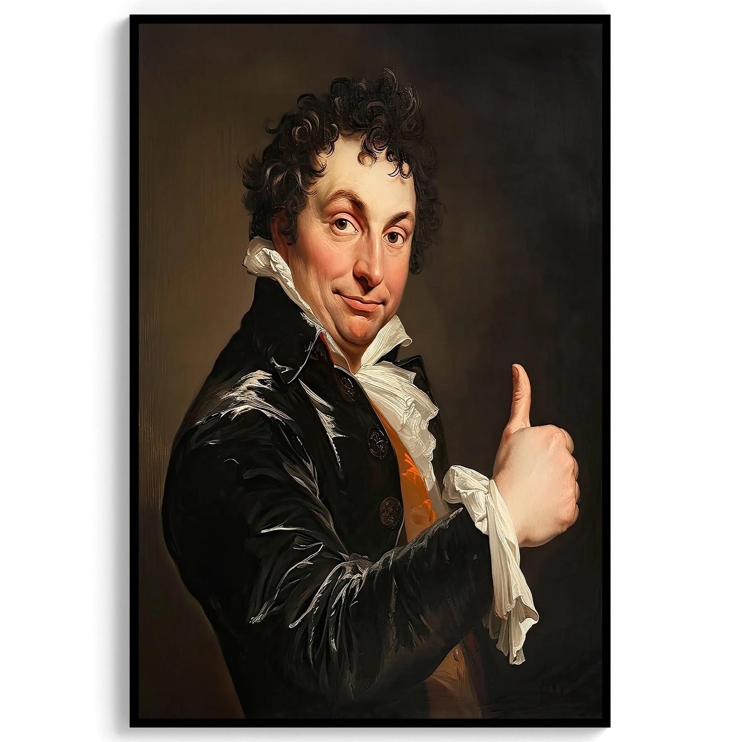 Funny Gentleman Thumbs Up Art Print, Bathroom Wall Decor