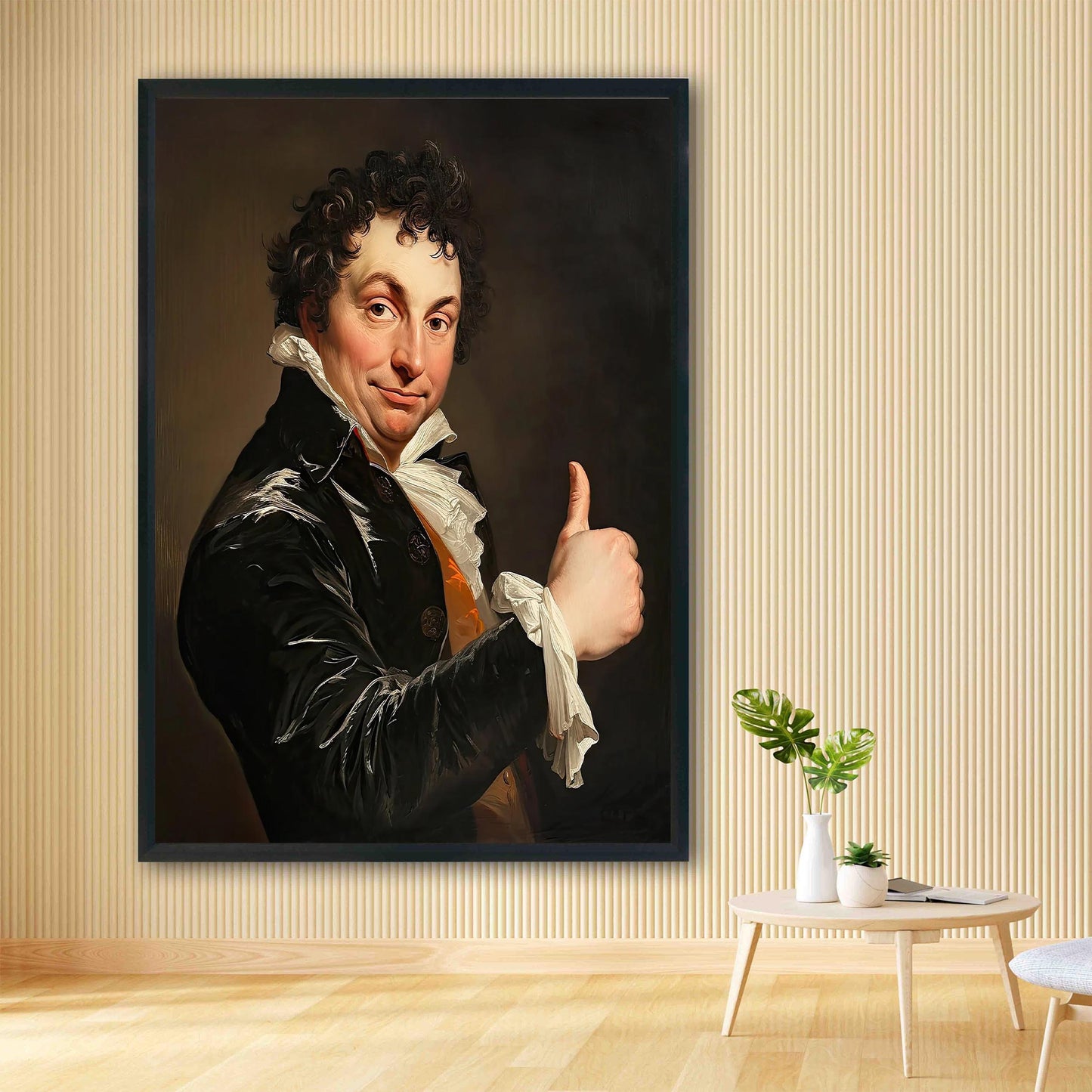 Funny Gentleman Thumbs Up Art Print, Bathroom Wall Decor