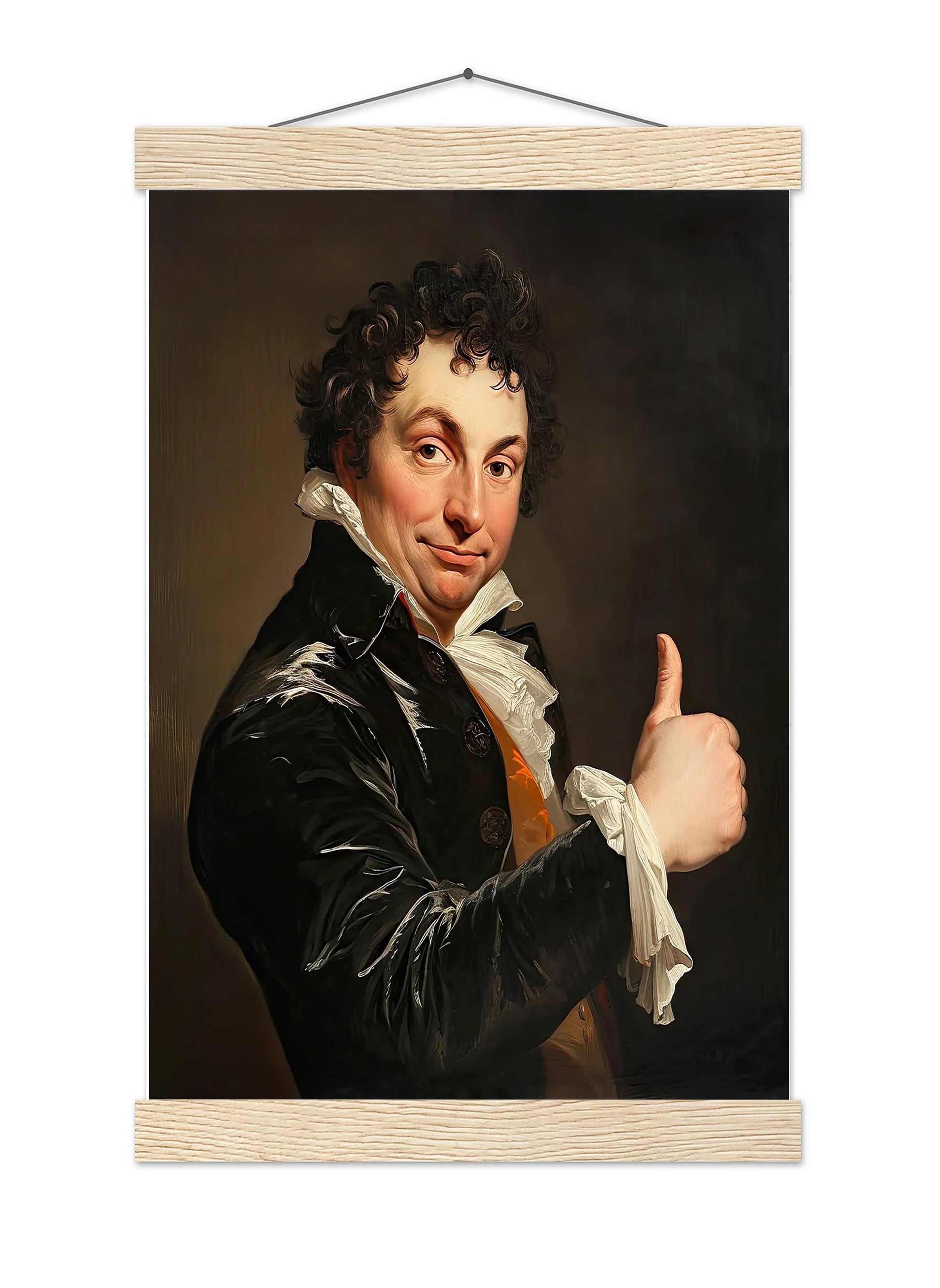 Funny Gentleman Thumbs Up Art Print, Bathroom Wall Decor