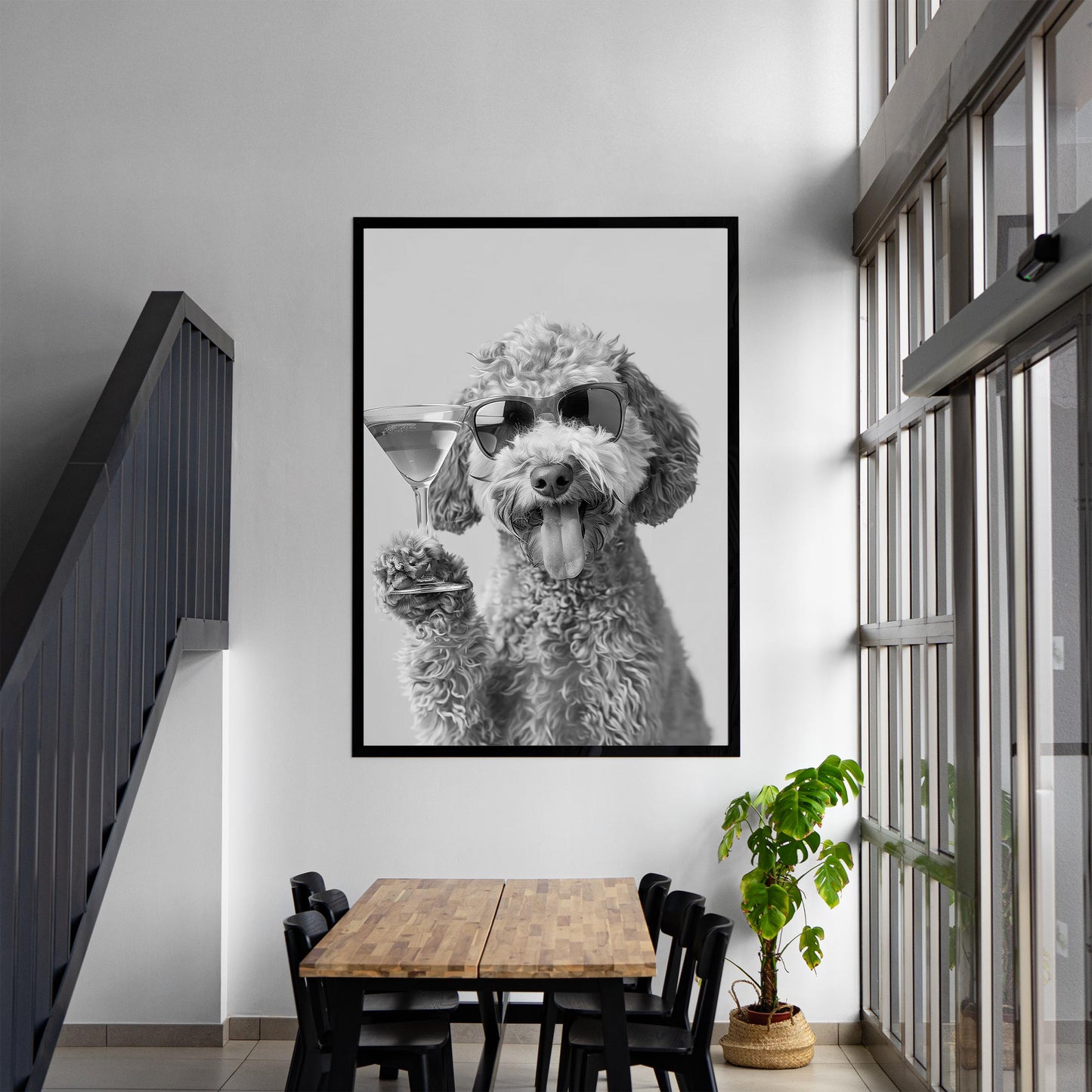 Funny Goldendoodle Martini Print Groodle Bar Cart Decor