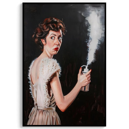 Funny Vintage Lady Bathroom Art Print, Toilet Humor Decor