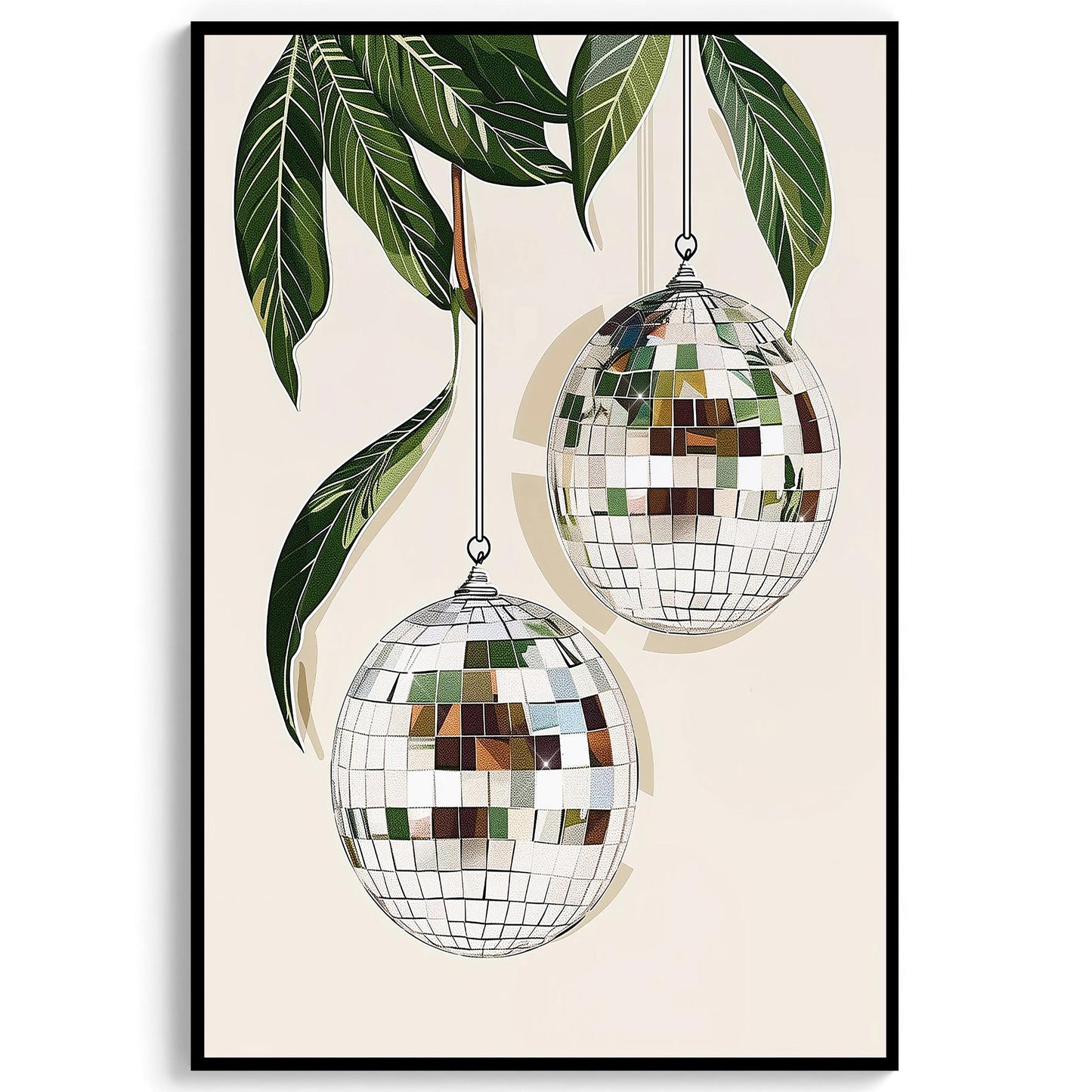 Glam Disco Ball Art Print, Trendy Dorm Decor