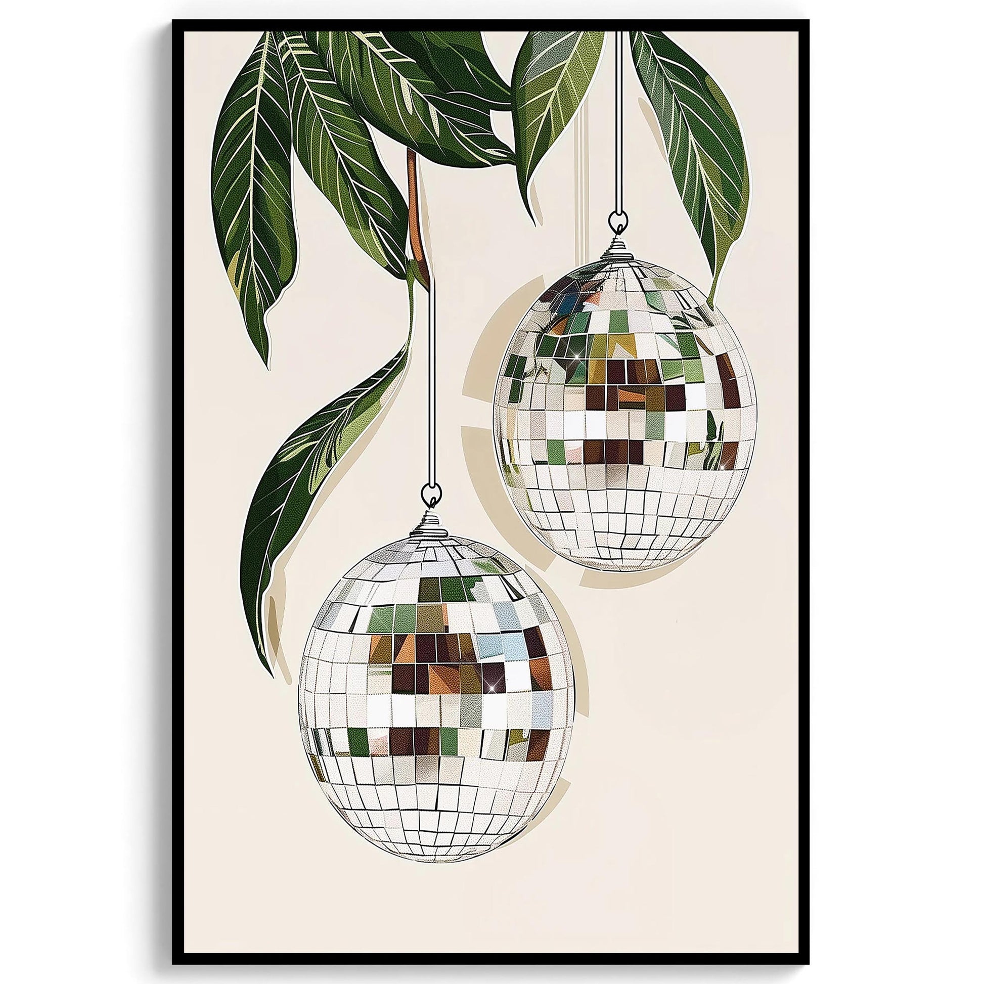 Glam Disco Ball Art Print, Trendy Dorm Decor