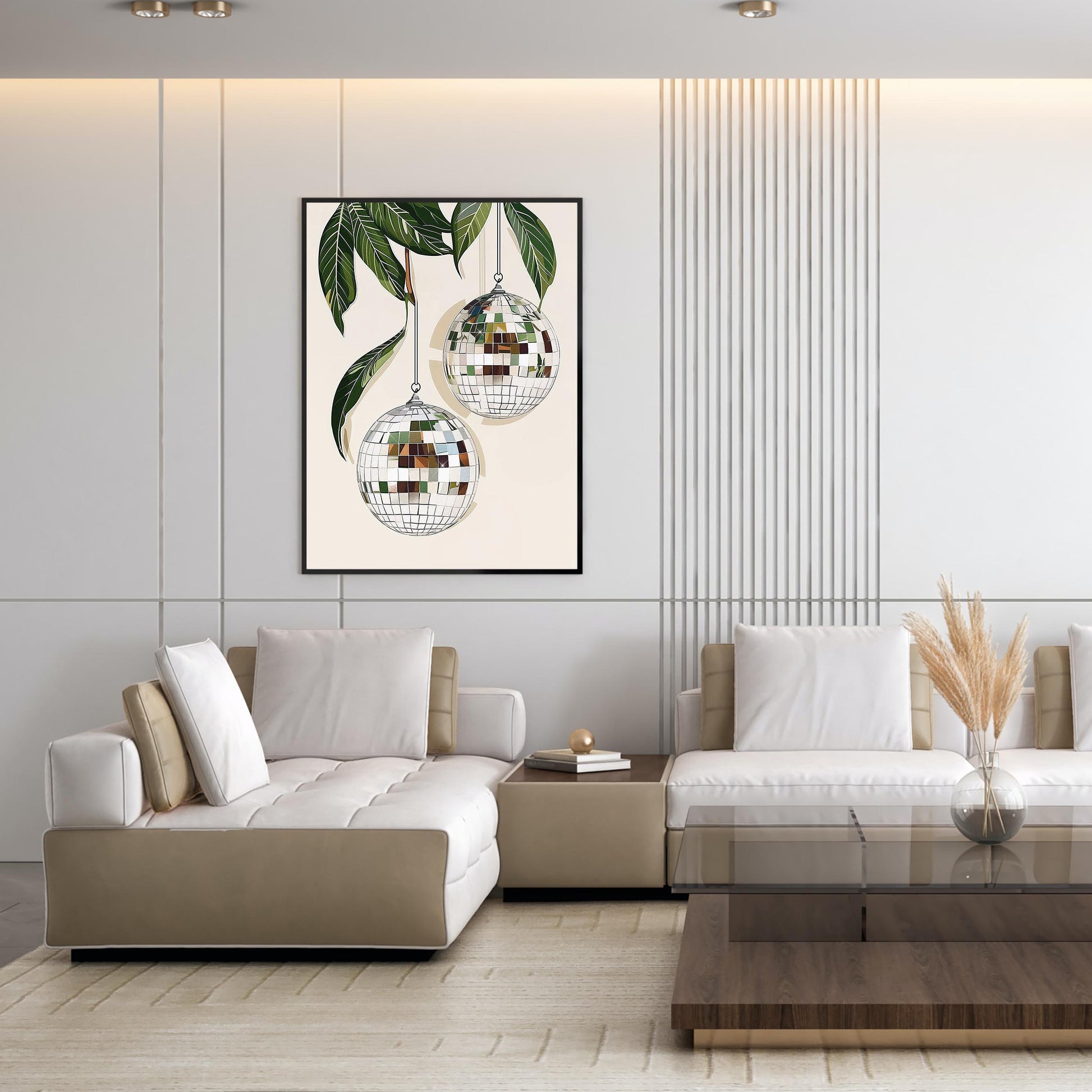 Glam Disco Ball Art Print, Trendy Dorm Decor