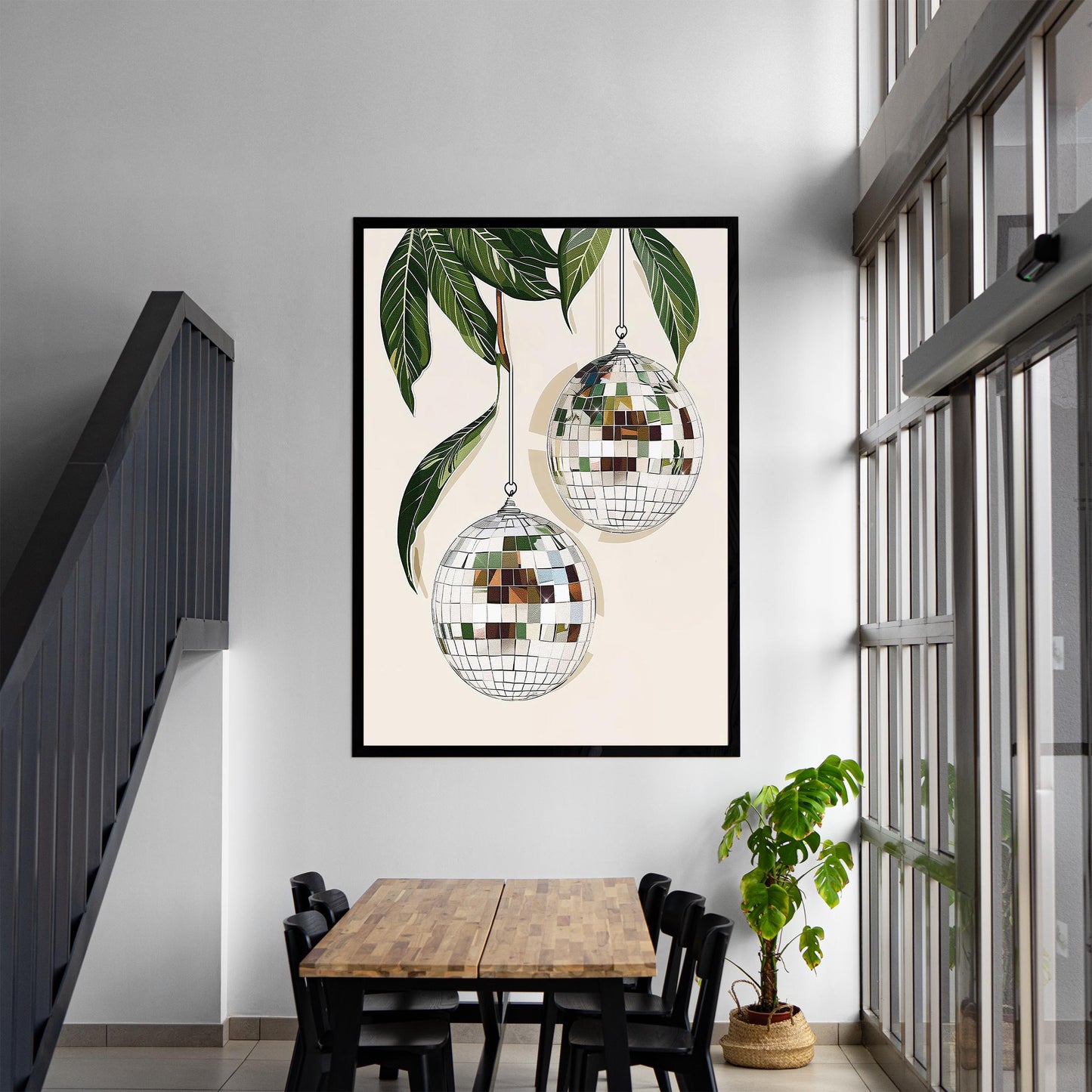 Glam Disco Ball Art Print, Trendy Dorm Decor