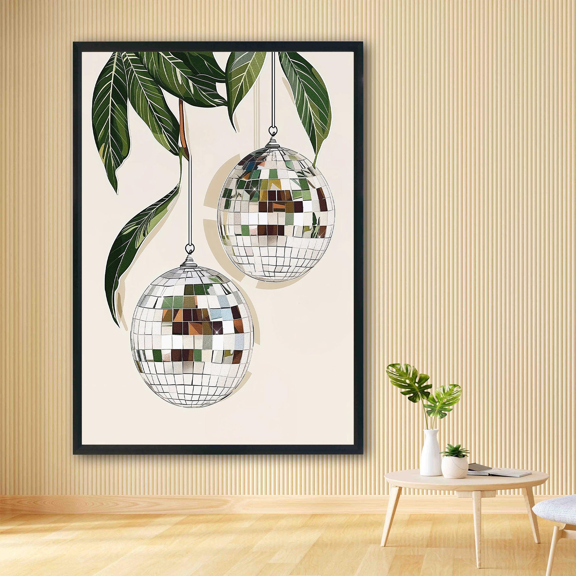 Glam Disco Ball Art Print, Trendy Dorm Decor