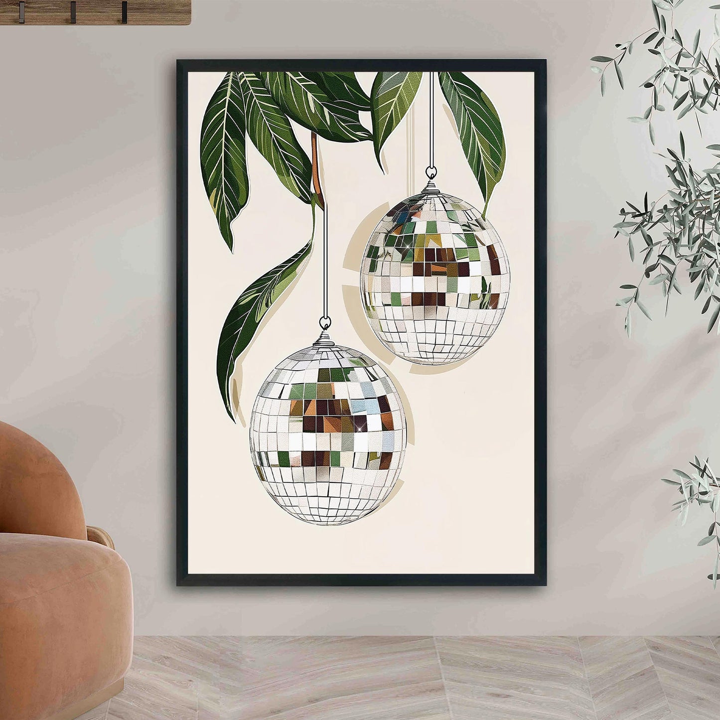 Glam Disco Ball Art Print, Trendy Dorm Decor