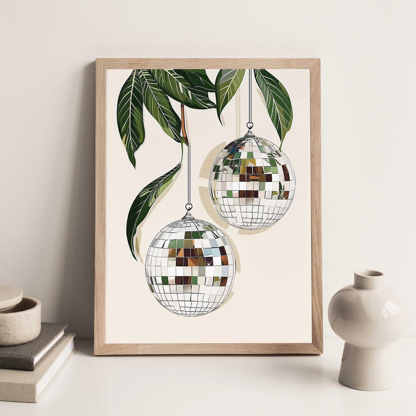 Glam Disco Ball Art Print, Trendy Dorm Decor