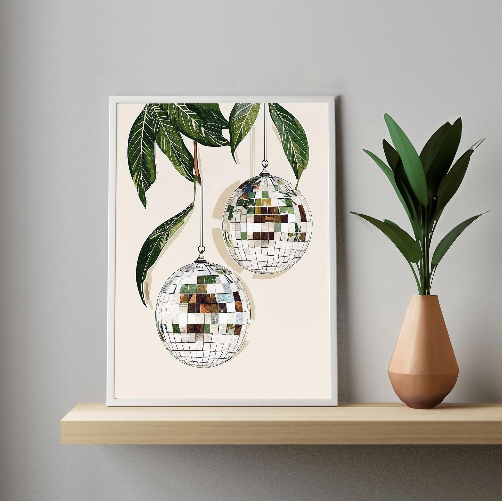 Glam Disco Ball Art Print, Trendy Dorm Decor