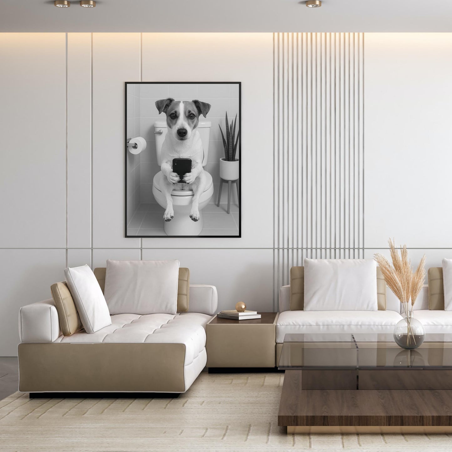 Jack Russell Toilet Print, Funny Bathroom Wall Art, Dog Poster, Trendy Dog Art, Bathroom Wall Decor