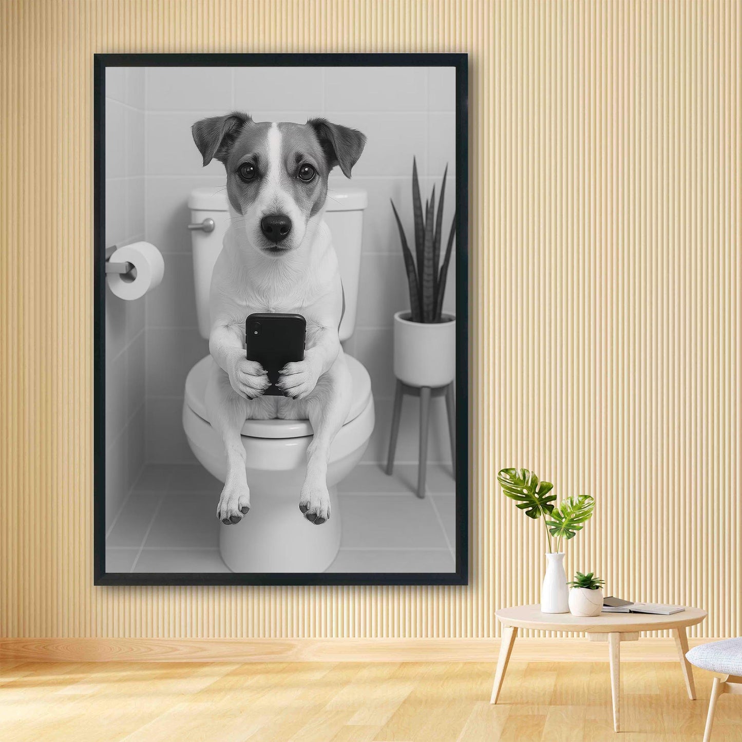 Jack Russell Toilet Print, Funny Bathroom Wall Art, Dog Poster, Trendy Dog Art, Bathroom Wall Decor