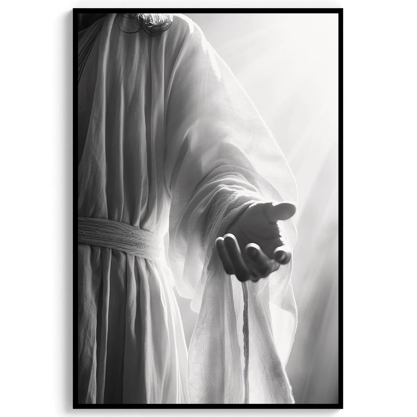 Jesus Art Print, Modern Black and White Religious Decor