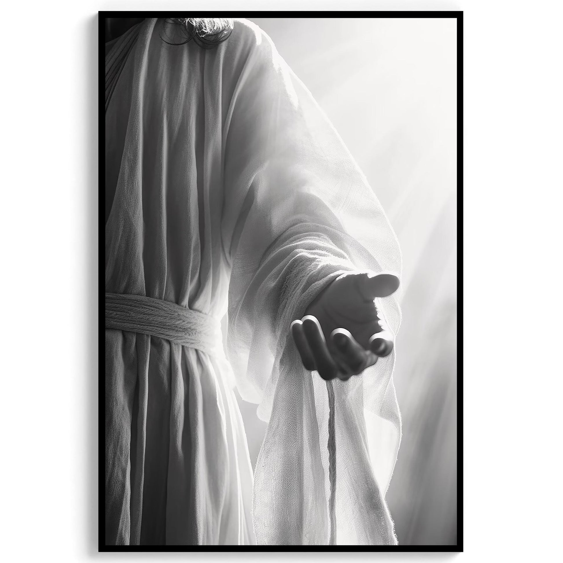 Jesus Art Print, Modern Black and White Religious Decor