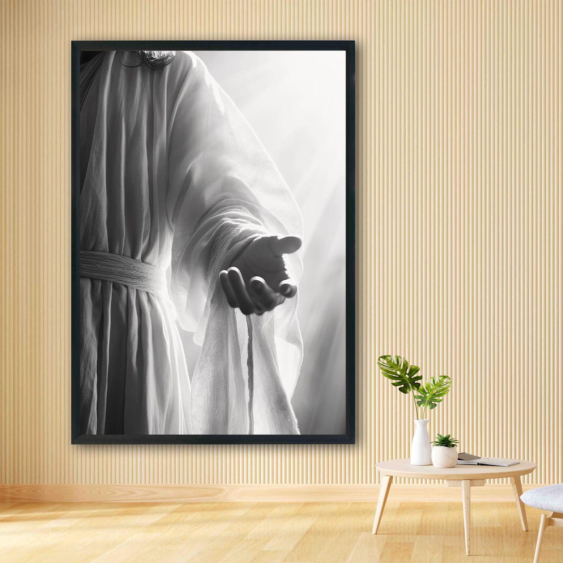 Jesus Art Print, Modern Black and White Religious Decor