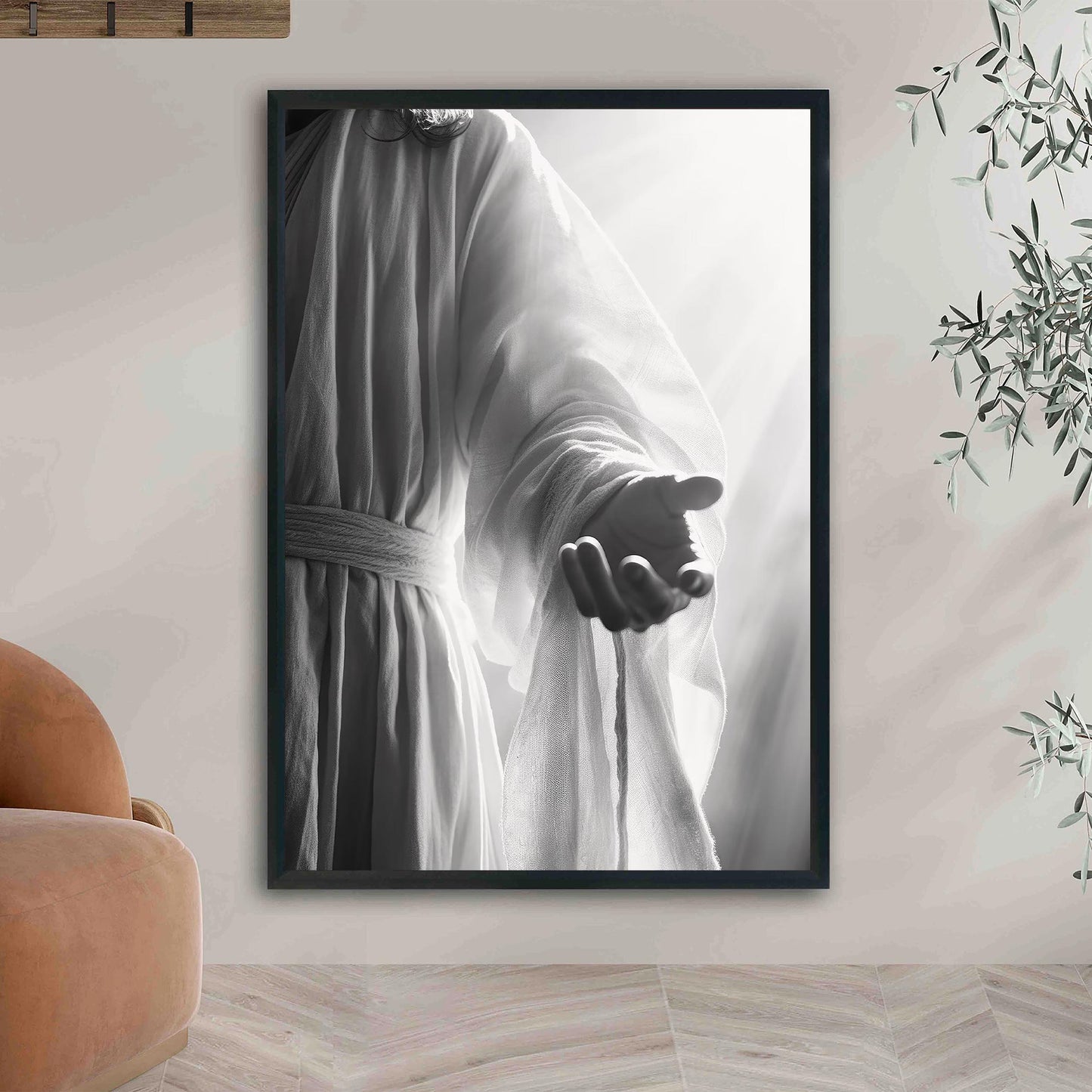Jesus Art Print, Modern Black and White Religious Decor