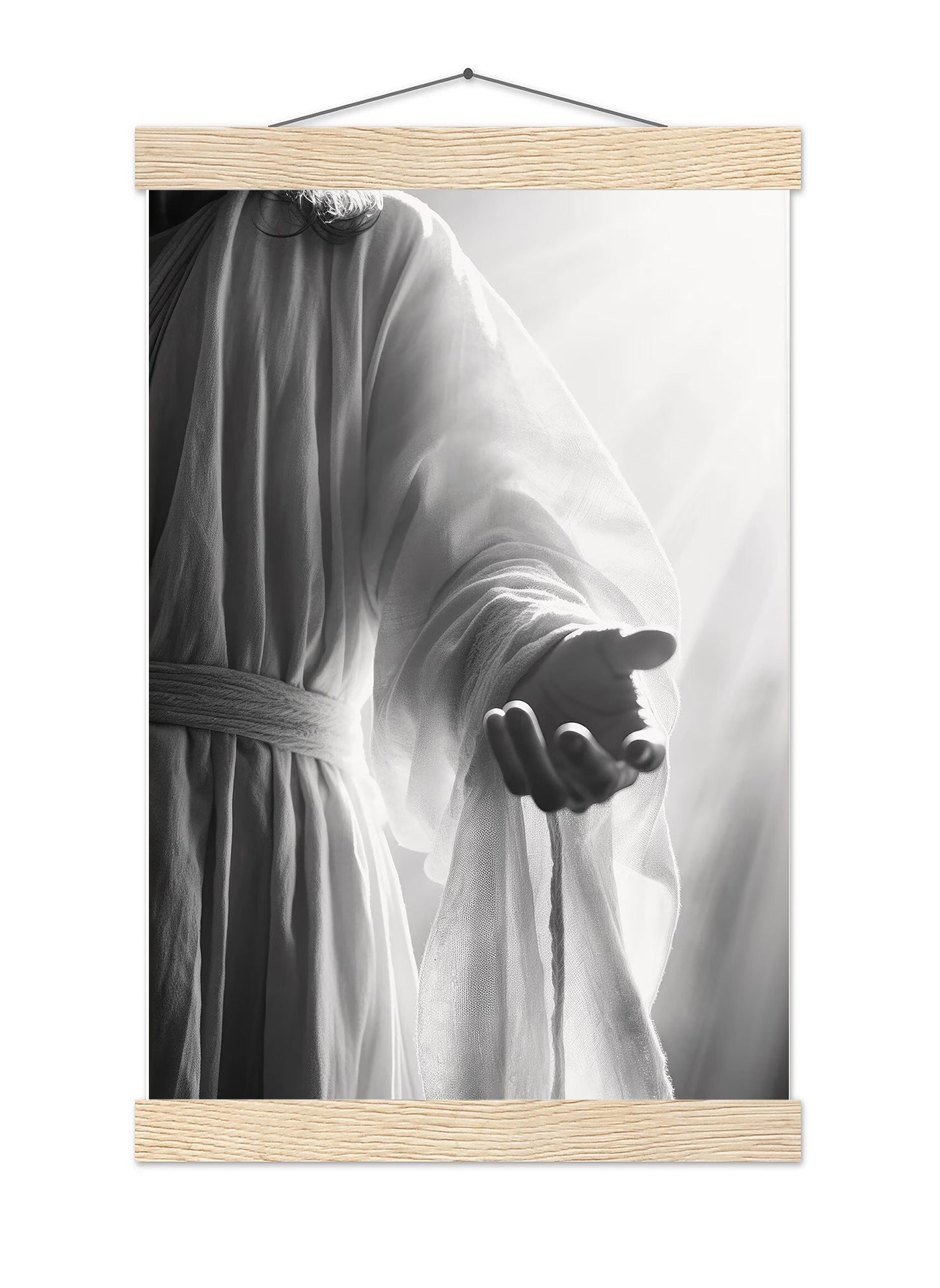 Jesus Art Print, Modern Black and White Religious Decor
