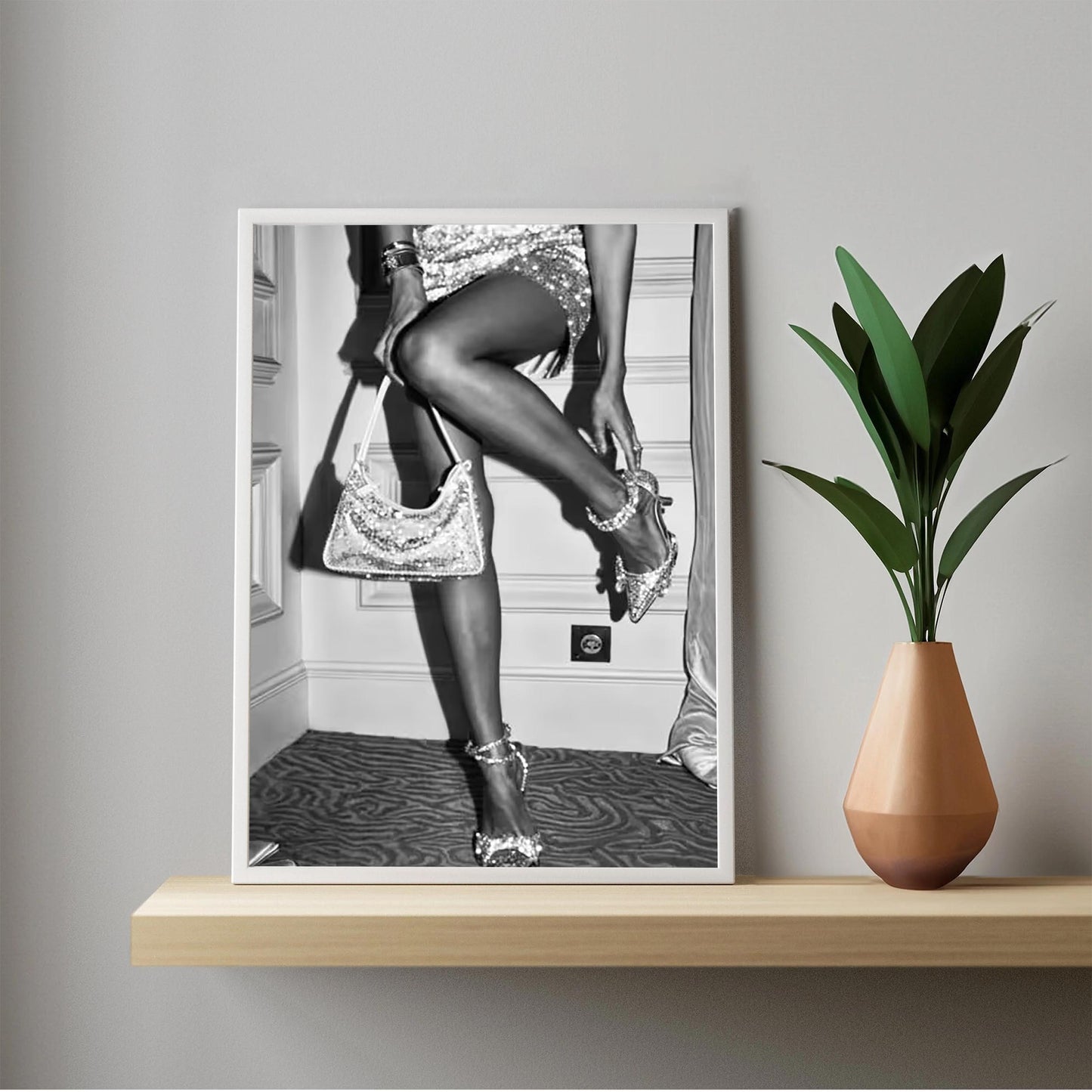 Luxury Fashion Print, Black and White Glamour