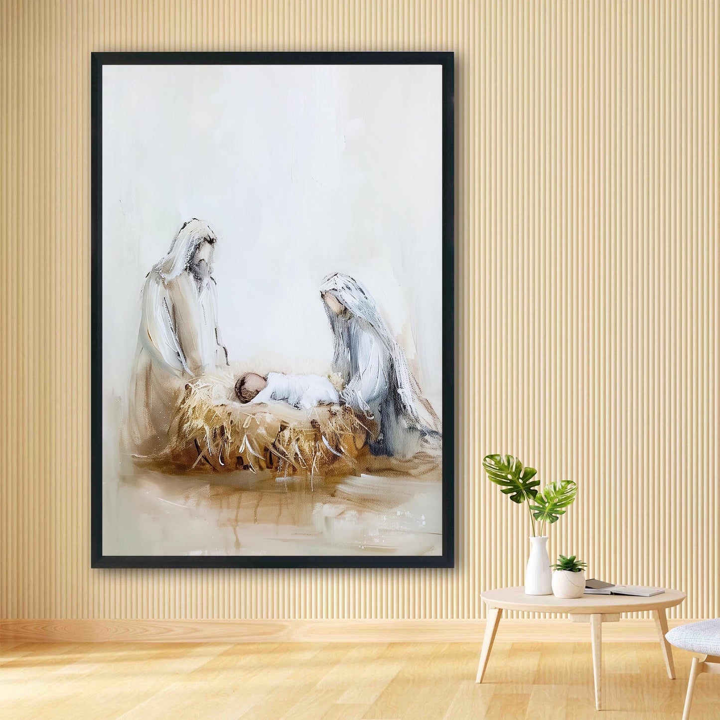 Nativity Scene Christmas Art Print Wall Art Holiday Poster Christian Christmas Decor