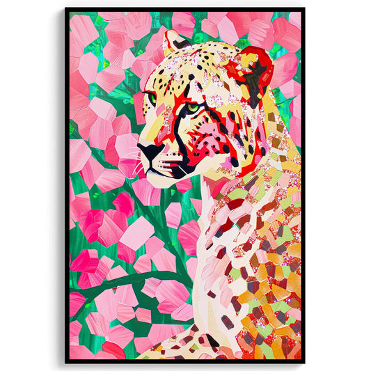 Pink Cheetah Art Print, Preppy Maximalist Decor