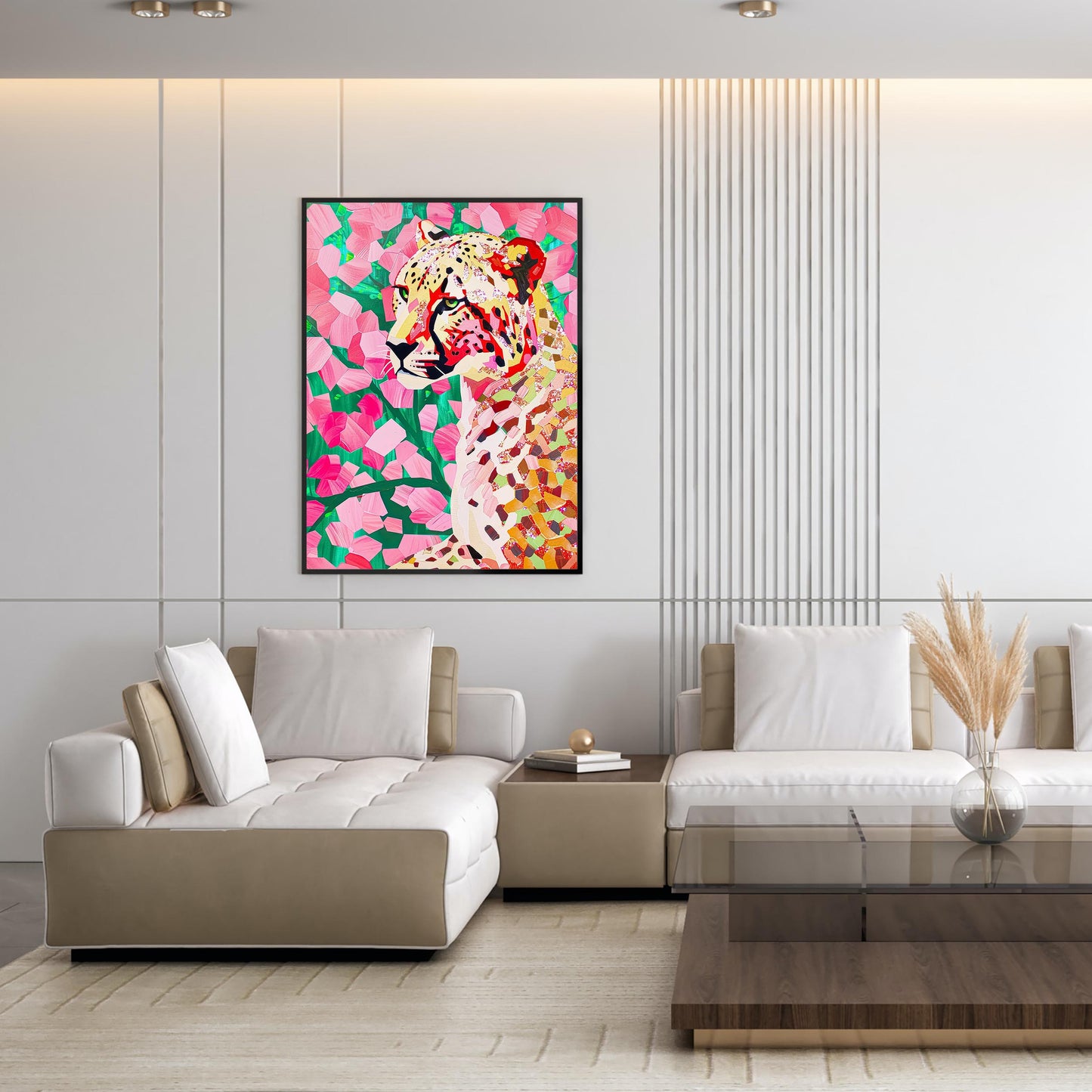 Pink Cheetah Art Print, Preppy Maximalist Decor