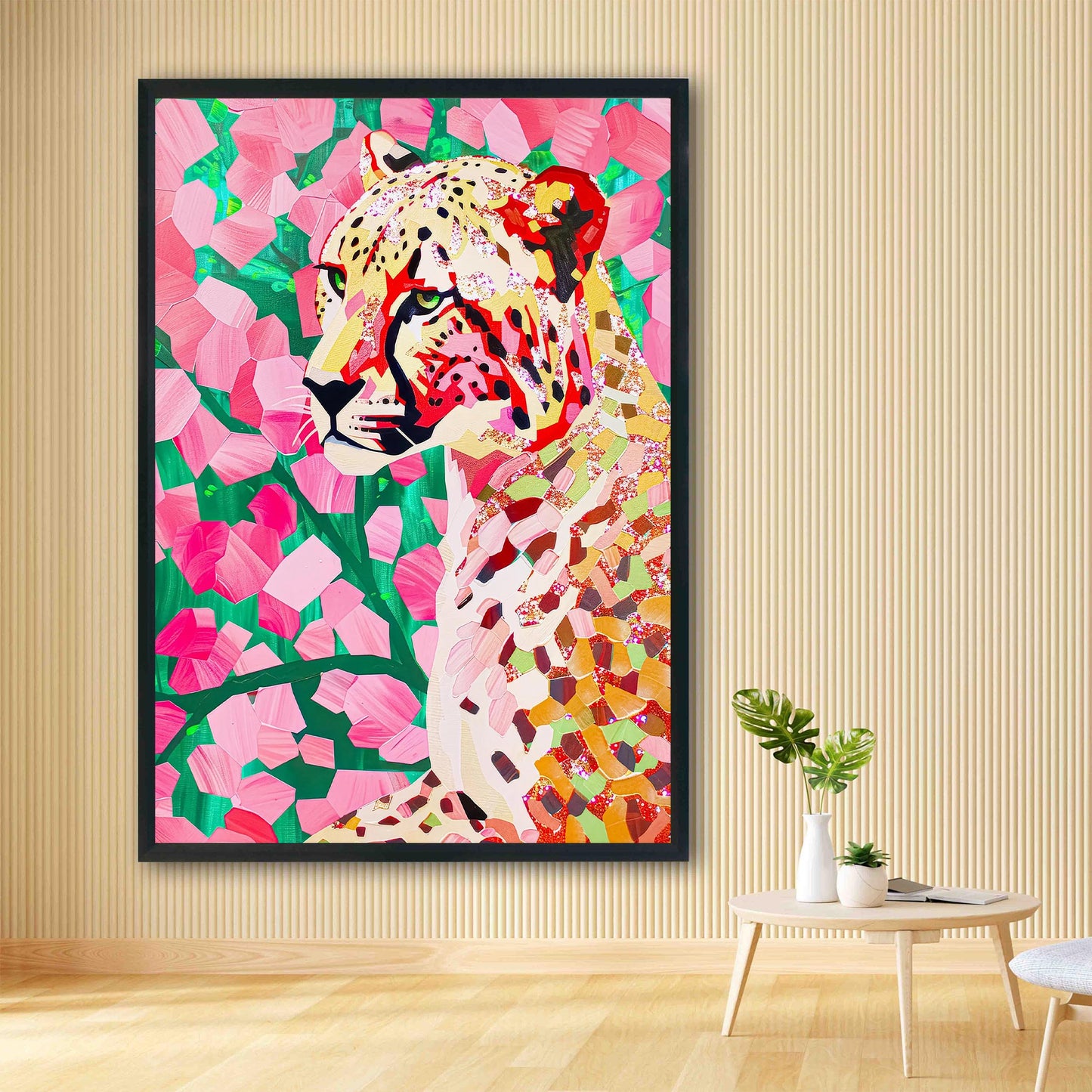 Pink Cheetah Art Print, Preppy Maximalist Decor