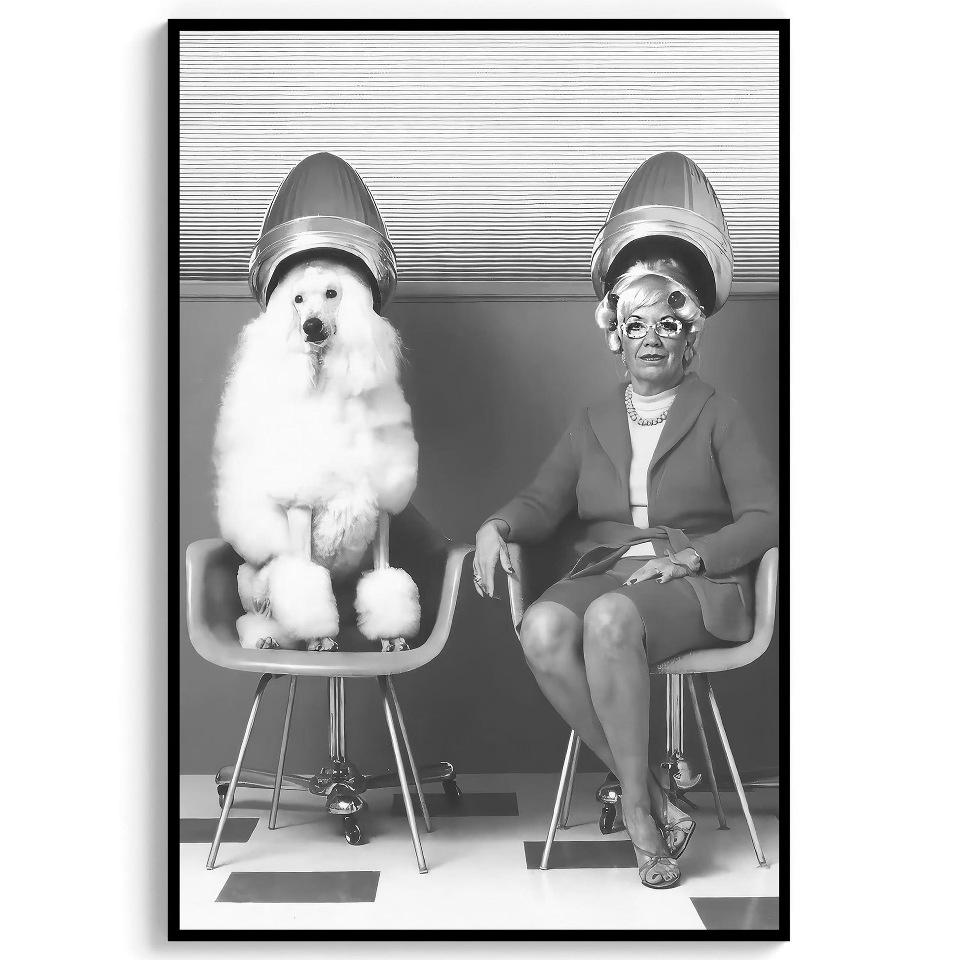 Poodle Hair Salon Print Funny Vintage Dog Wall Art