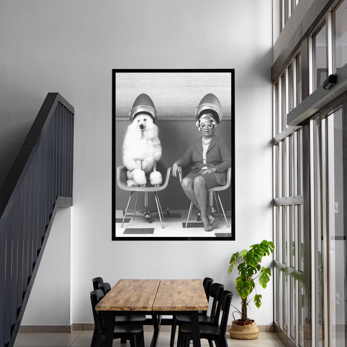 Poodle Hair Salon Print Funny Vintage Dog Wall Art