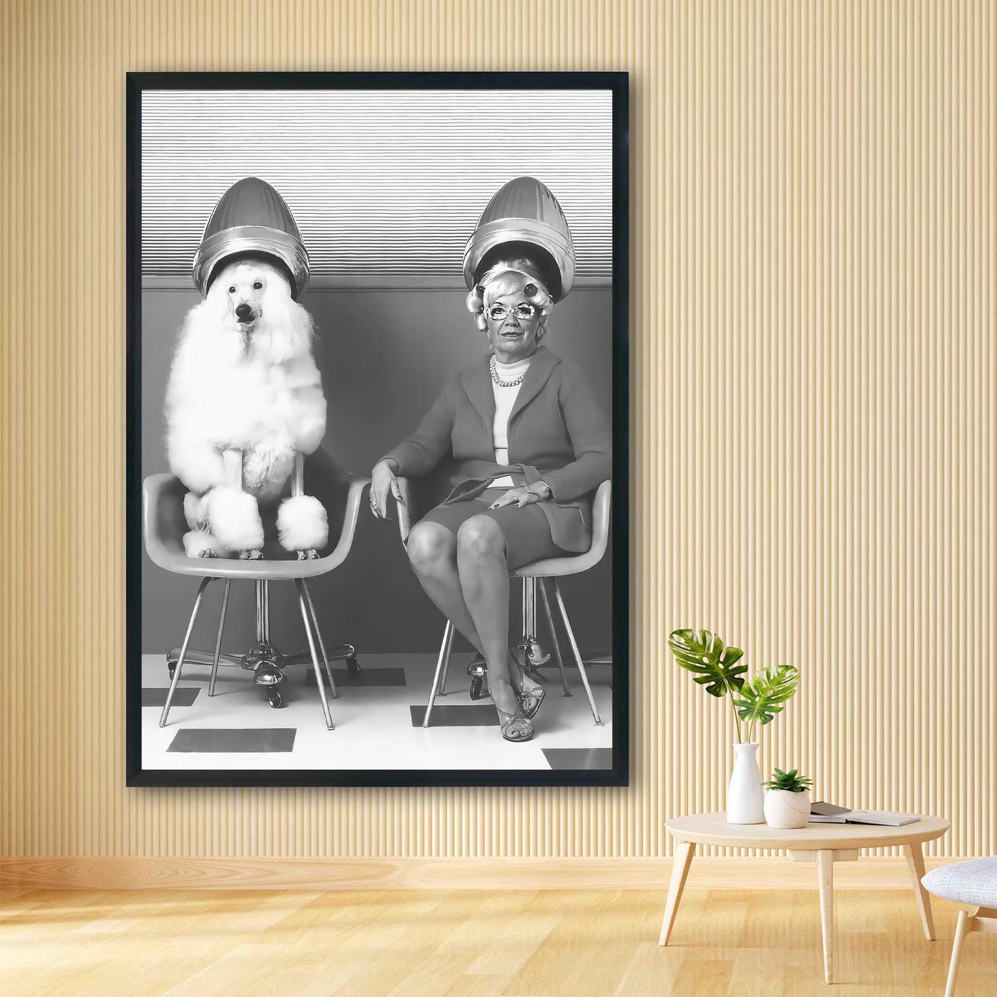 Poodle Hair Salon Print Funny Vintage Dog Wall Art
