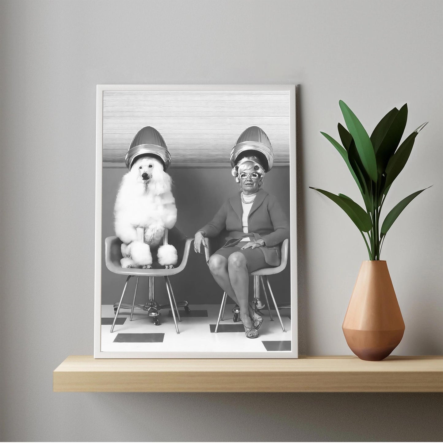 Poodle Hair Salon Print Funny Vintage Dog Wall Art