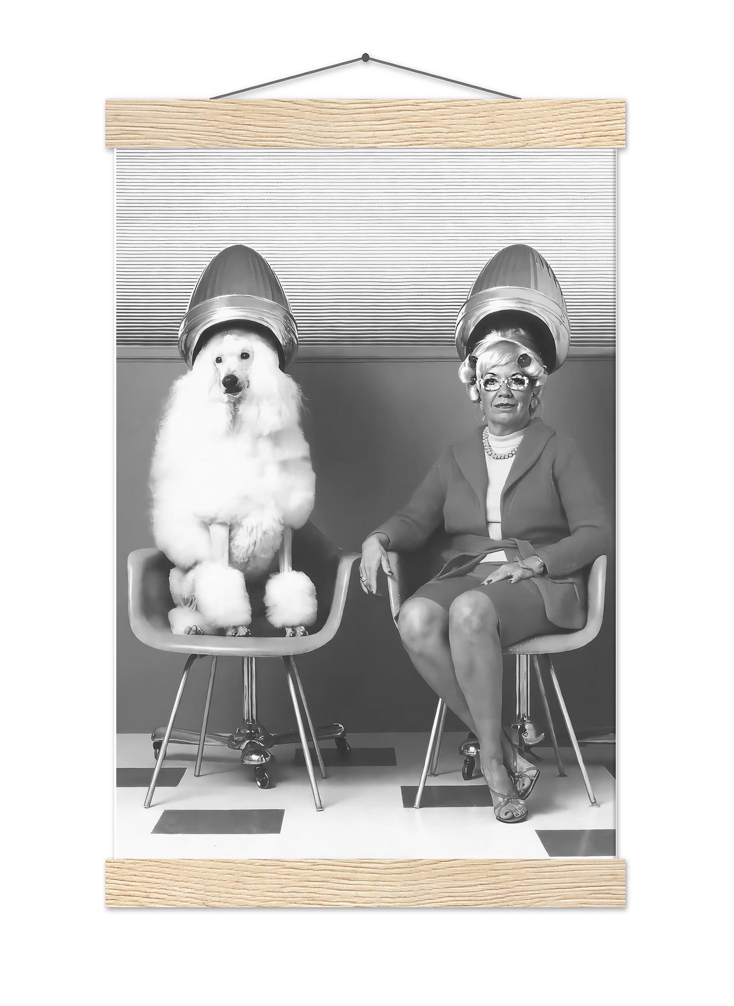 Poodle Hair Salon Print Funny Vintage Dog Wall Art