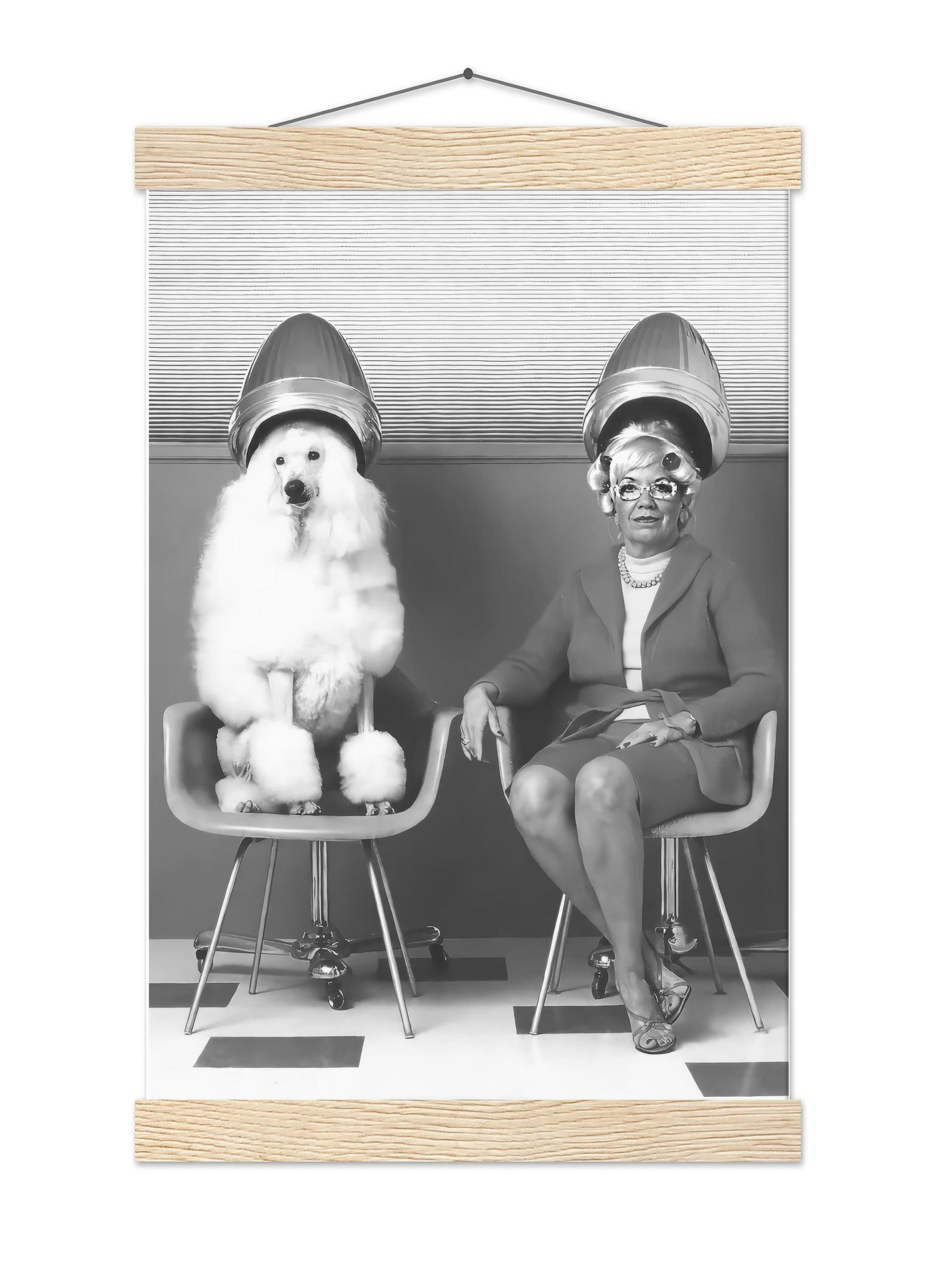 Poodle Hair Salon Print Funny Vintage Dog Wall Art