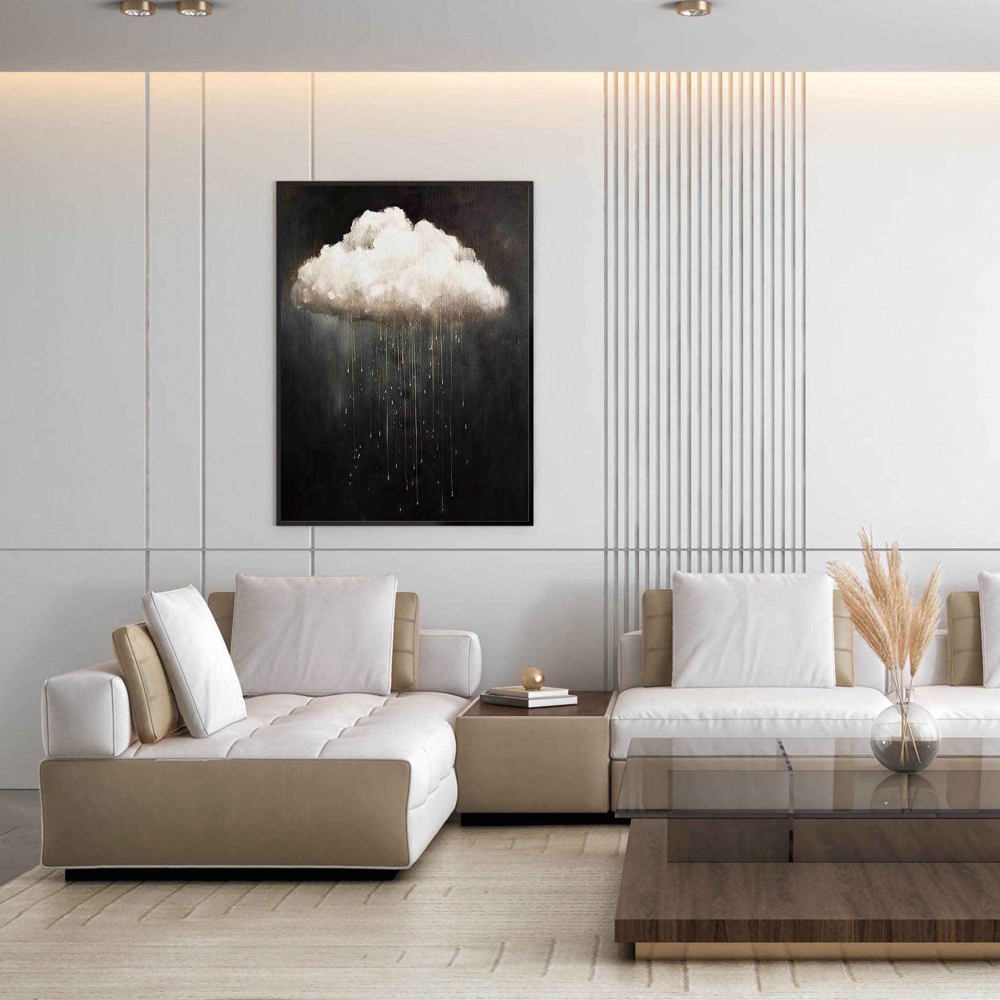 Rain Cloud Oil Painting, Vintage Dark Academia Wall Art