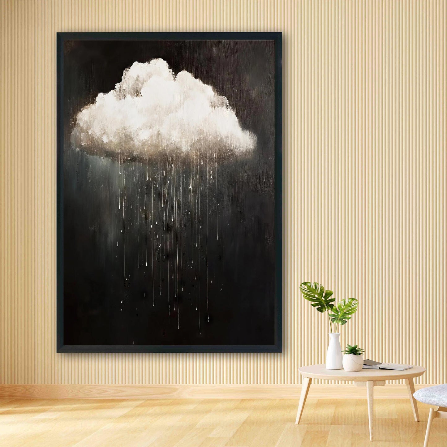 Rain Cloud Oil Painting, Vintage Dark Academia Wall Art