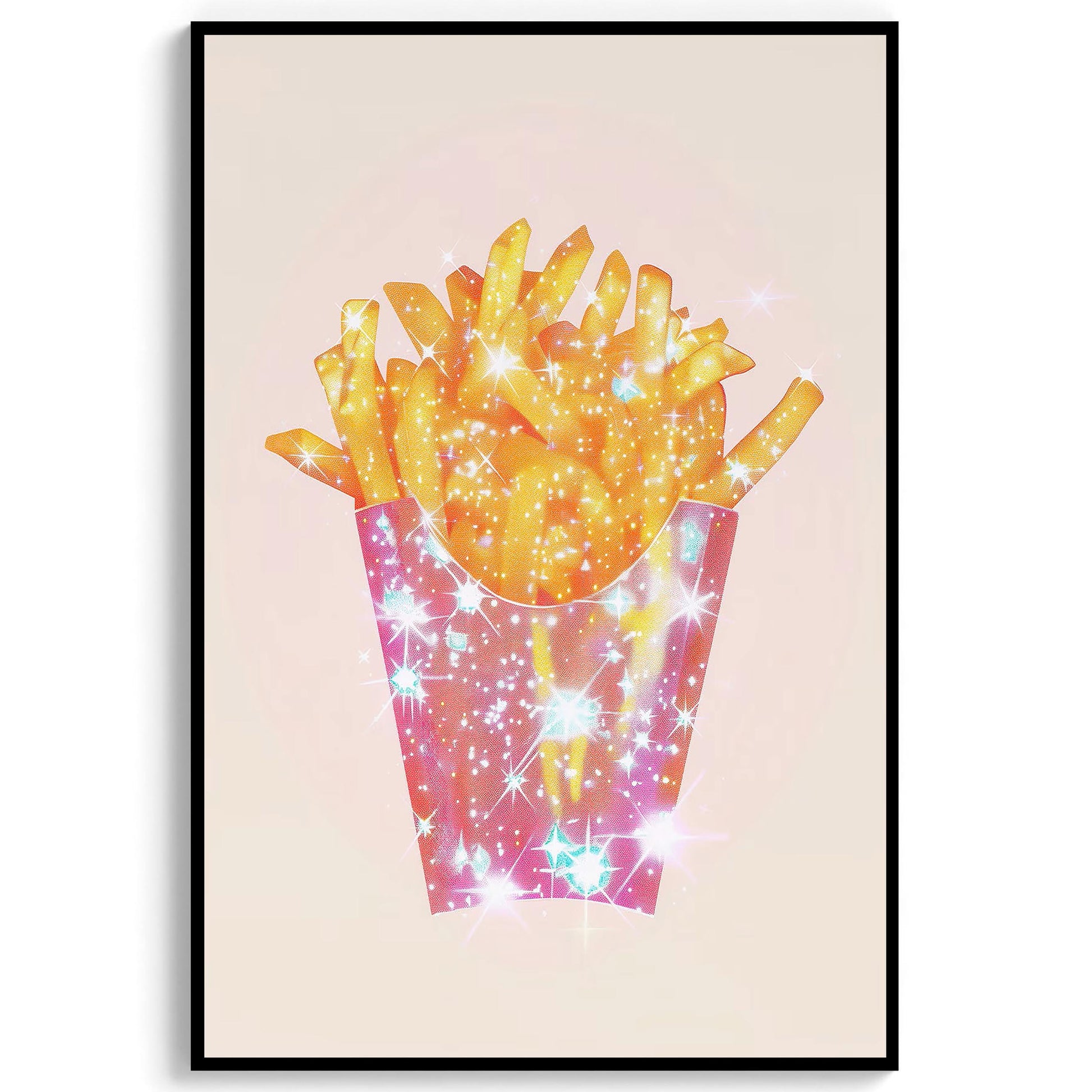 Sparkle French Fries Art Print, Trendy Kitchen or Dorm Decor