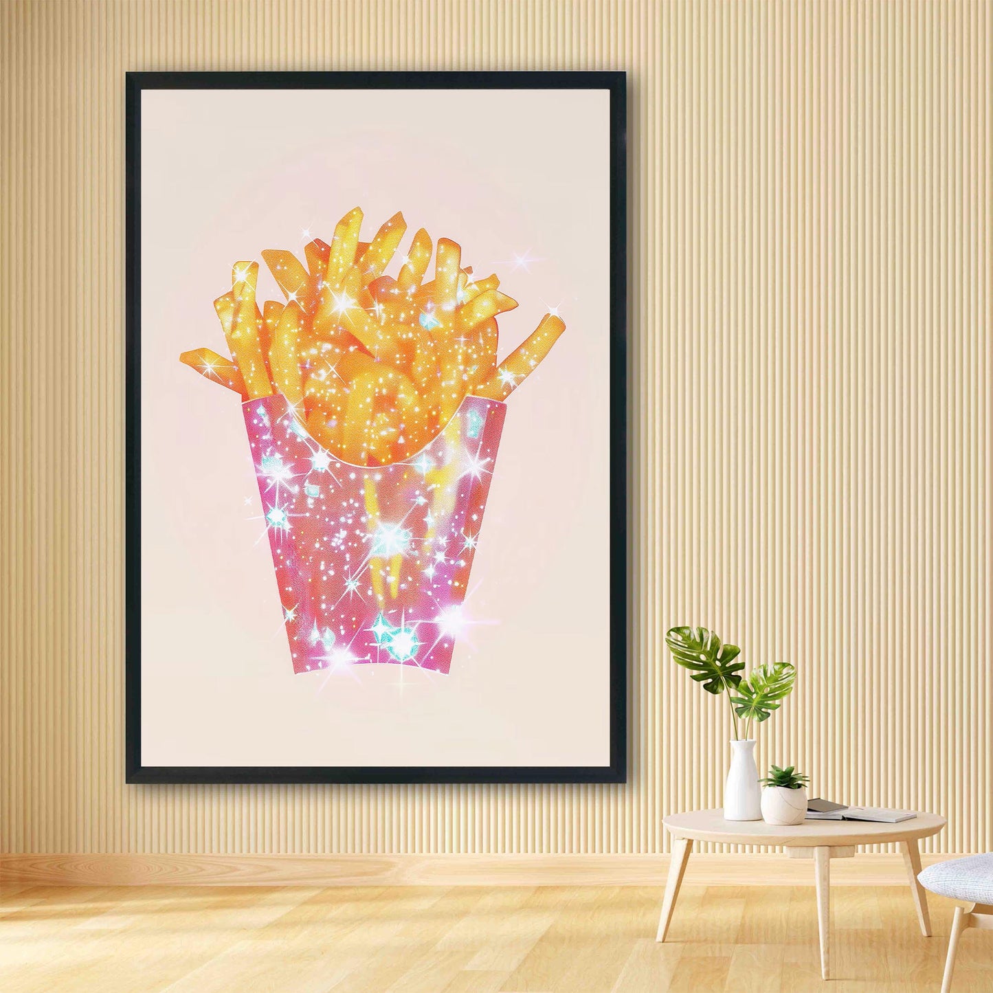 Sparkle French Fries Art Print, Trendy Kitchen or Dorm Decor