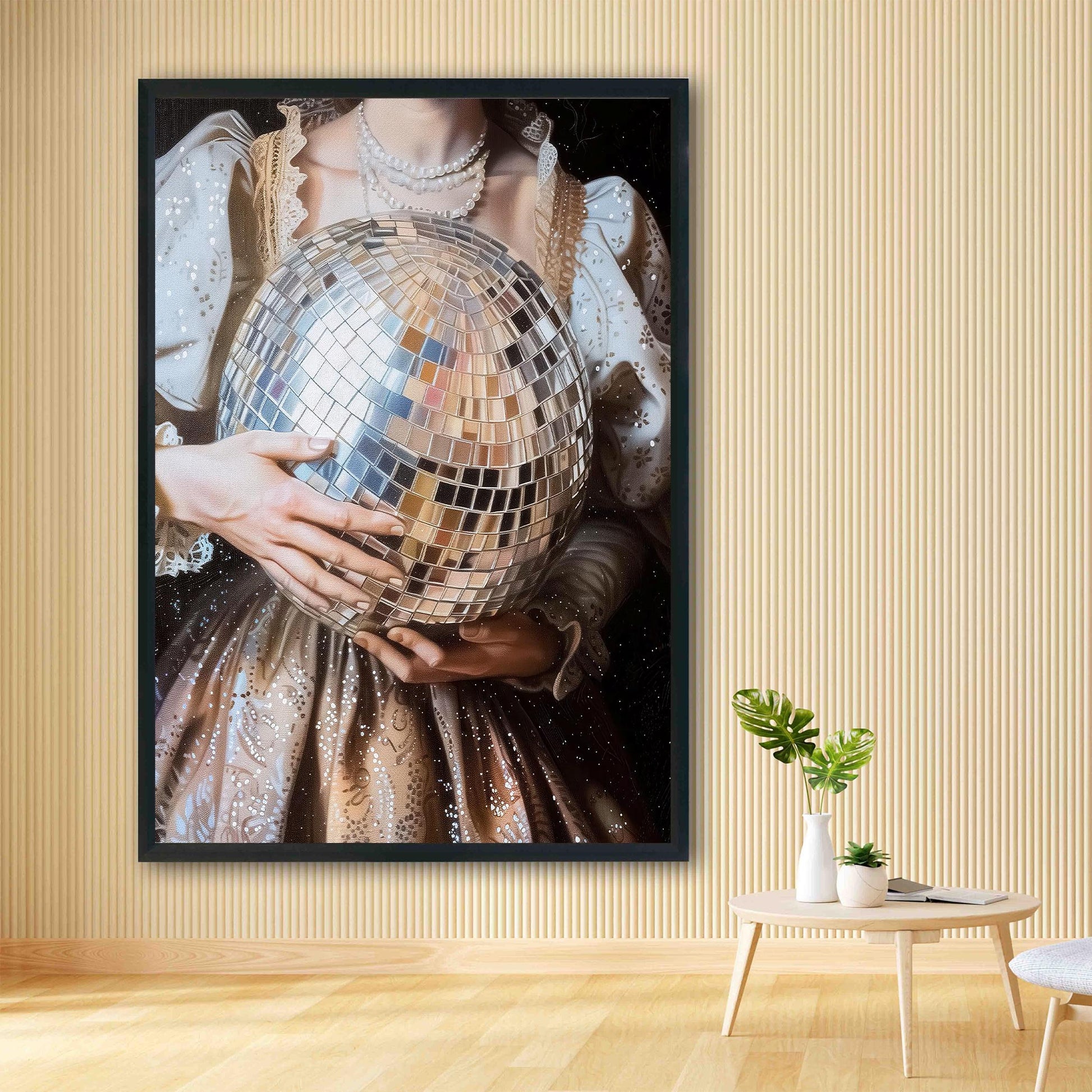Victorian Disco Ball Art Print, Antique Baroque Style