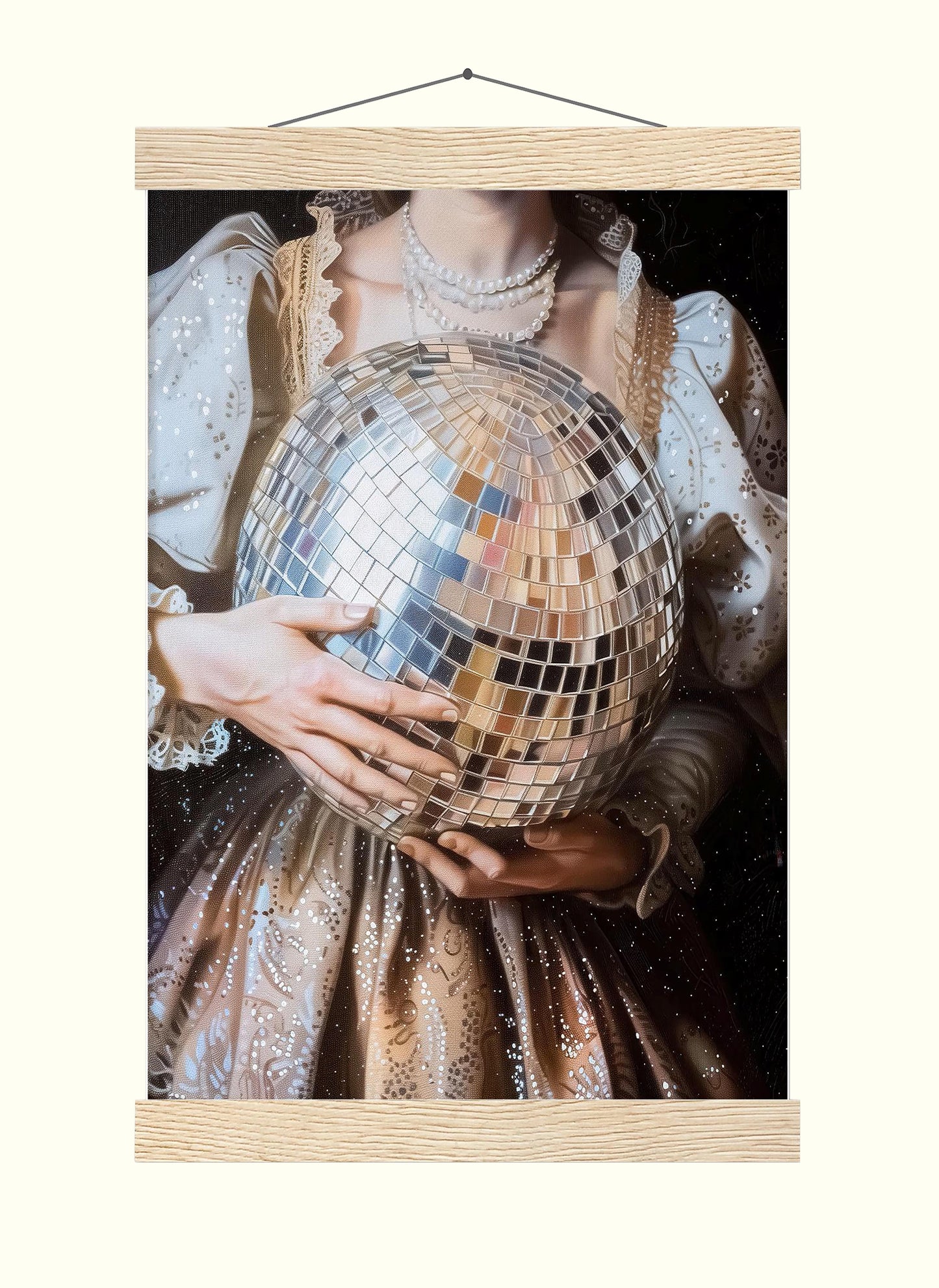 Victorian Disco Ball Art Print, Antique Baroque Style