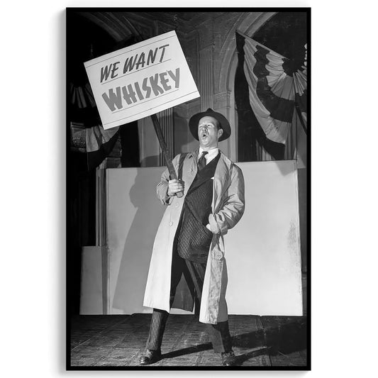 Vintage Prohibition Print andquot;We Want Whiskeyandquot; Speakeasy Decor
